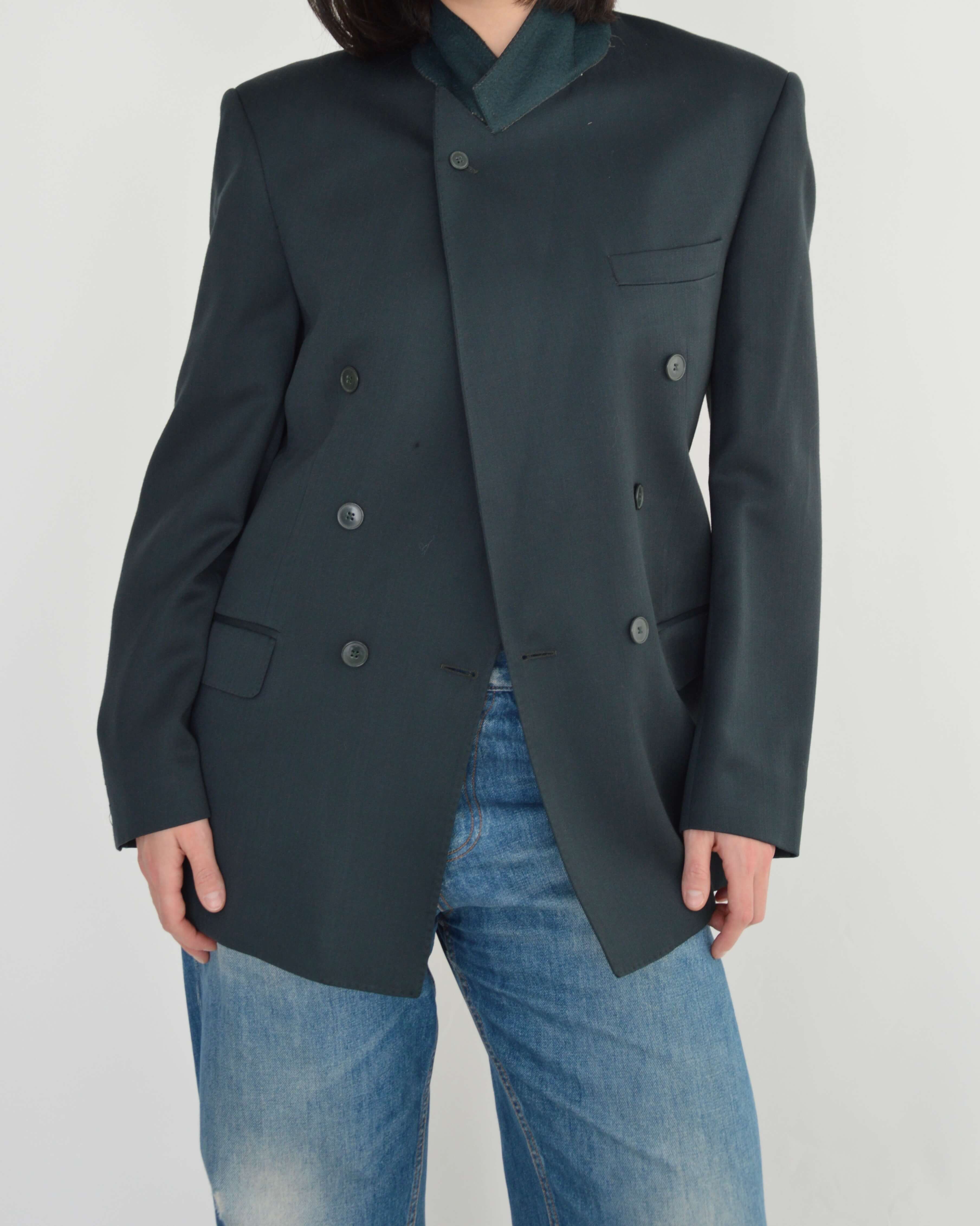 High Neck Blazer - Bottled Green (M)