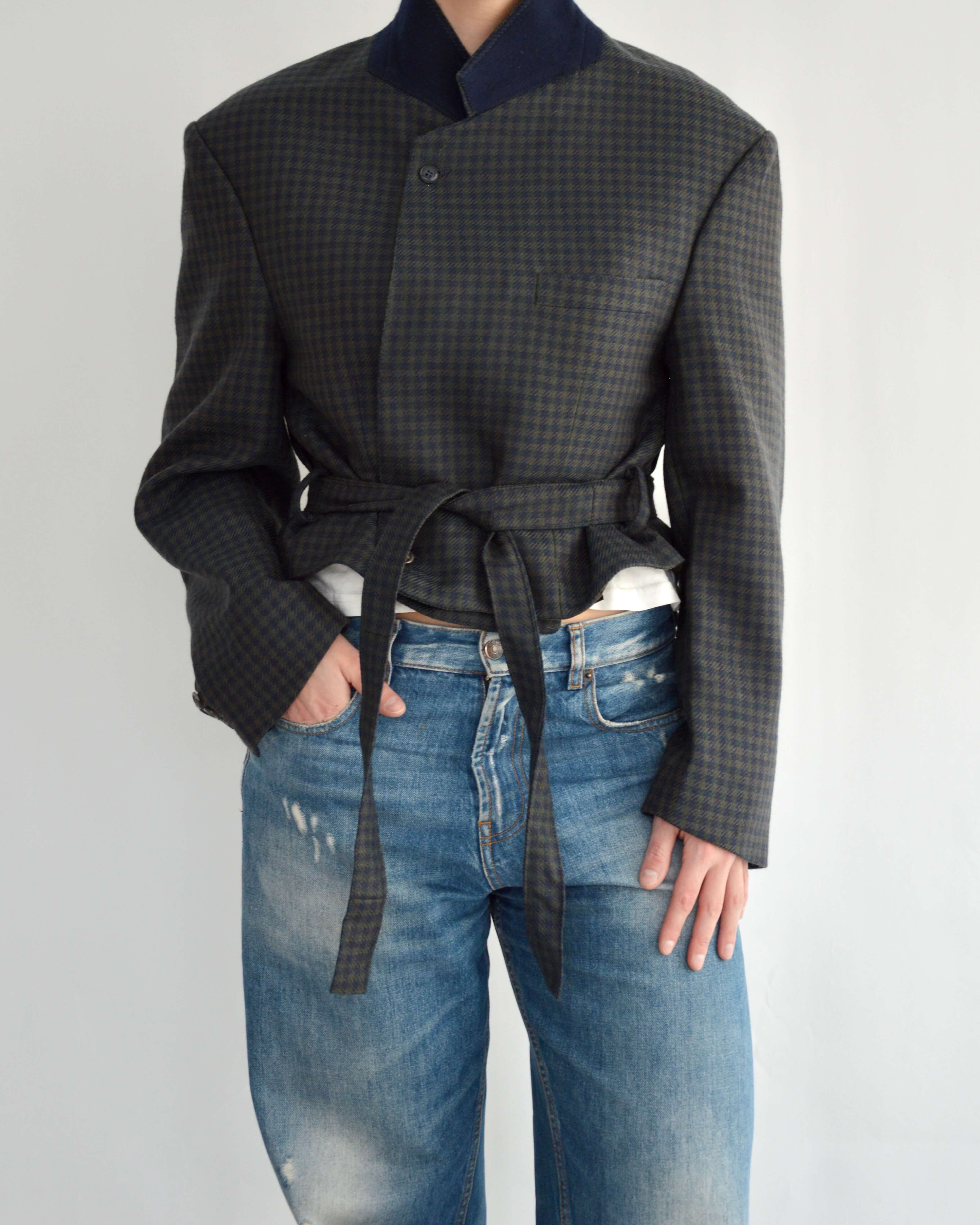 Tied-up Blazer - Blue and Purple (L)