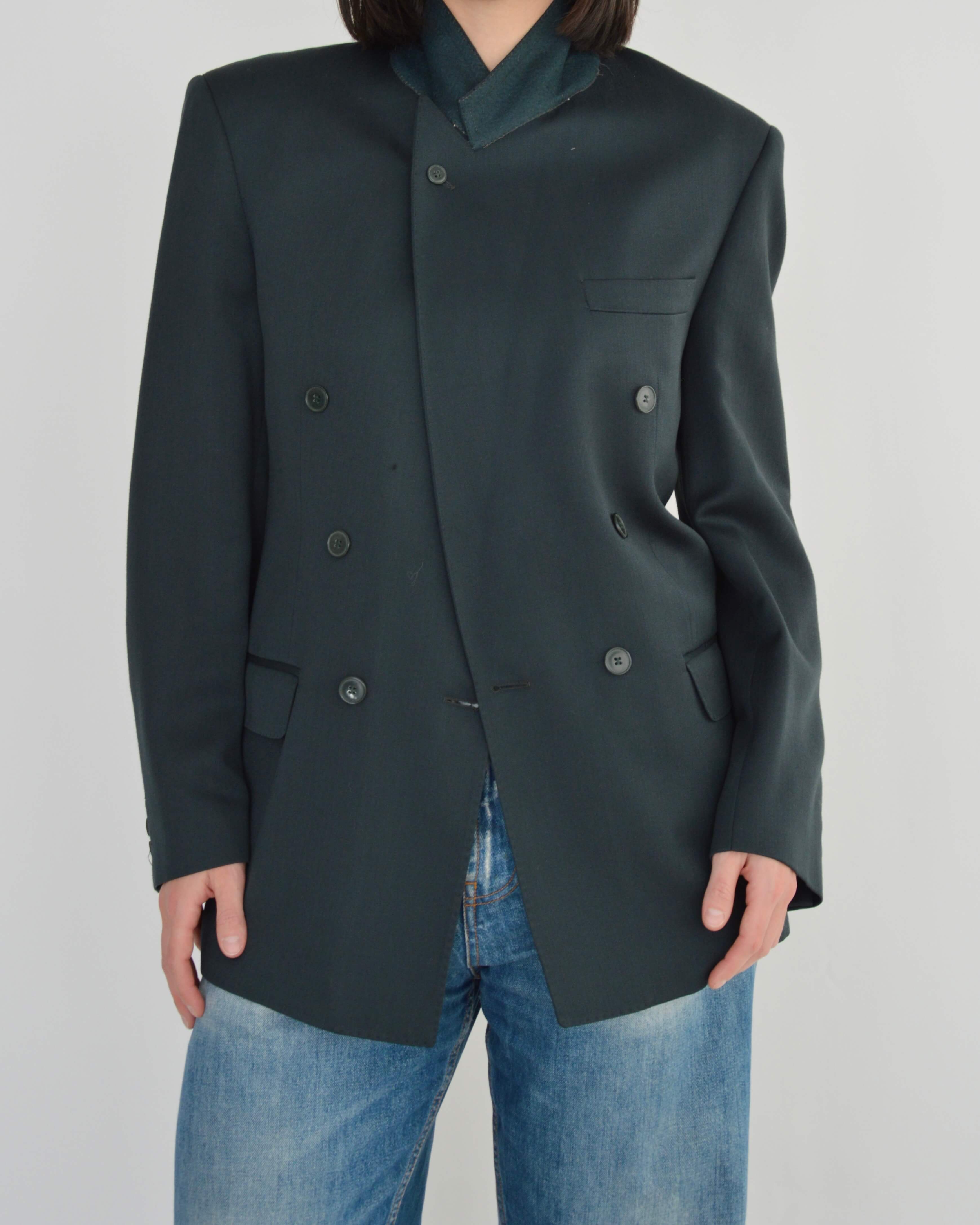 High Neck Blazer - Bottled Green (M)