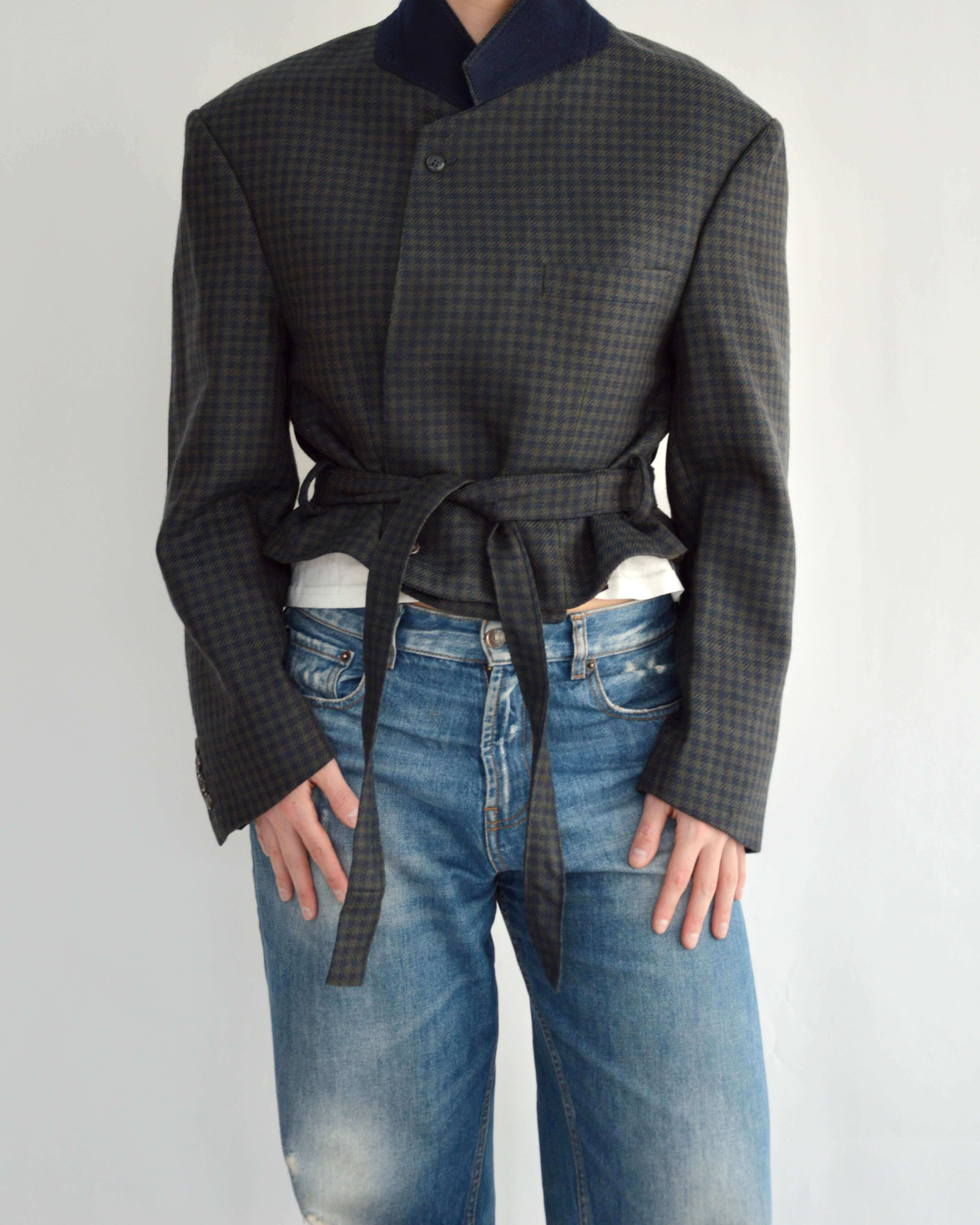 Tied-up Blazer - Blue and Purple (L)