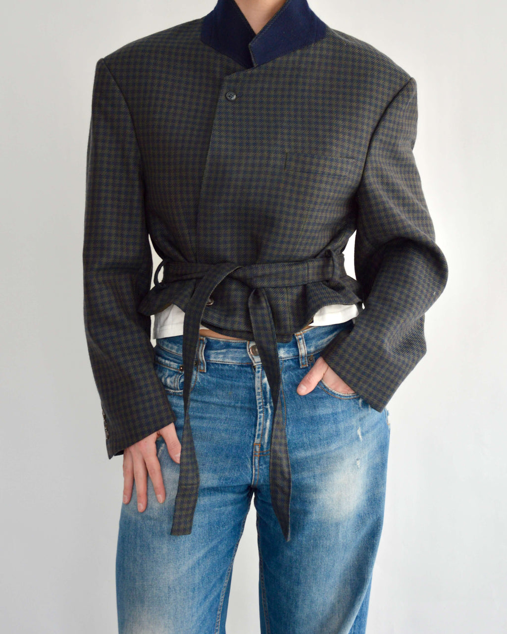 Tied-up Blazer - Blue and Purple (L)