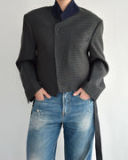 Tied-up Blazer - Blue and Purple (L)