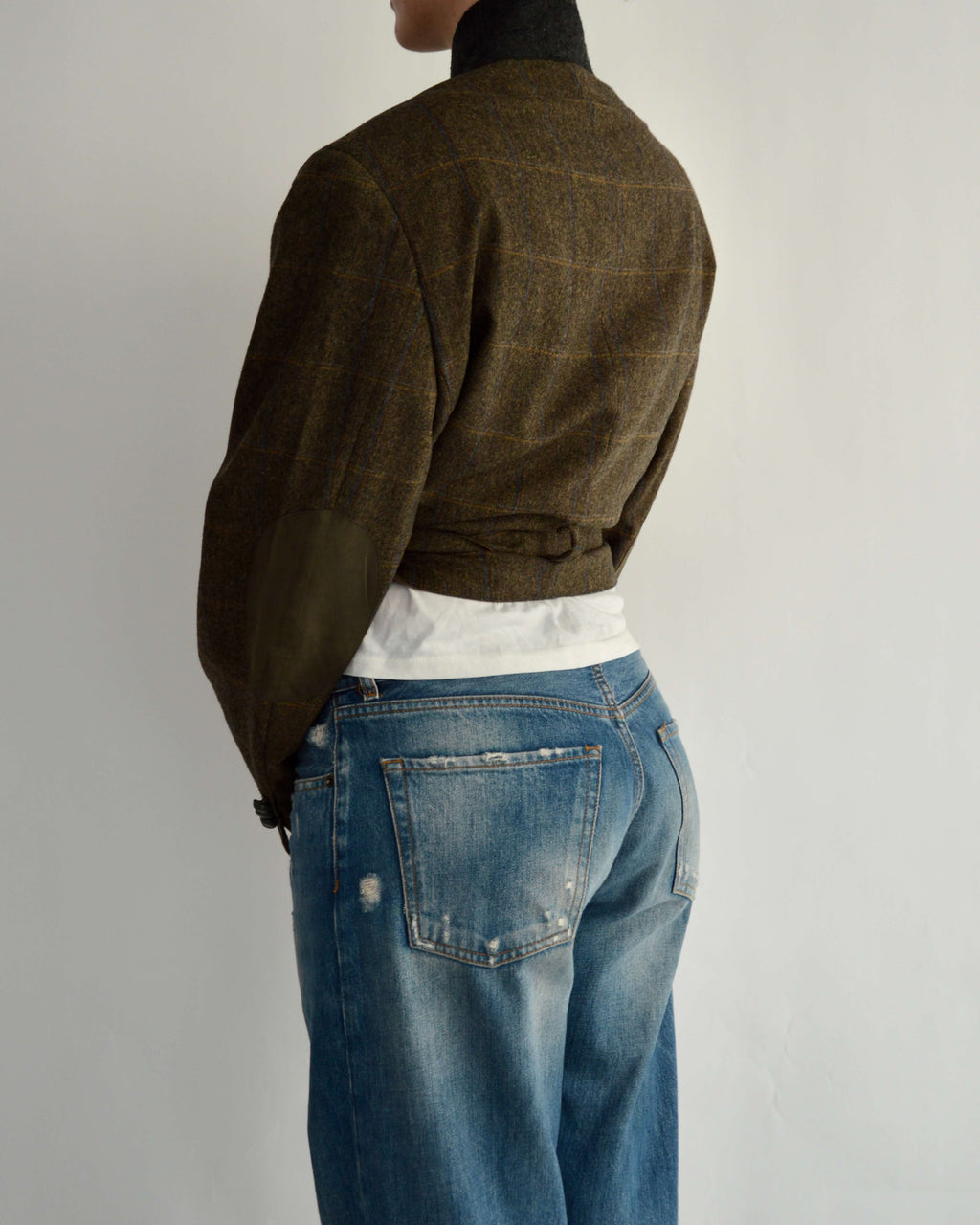 Tied-up Blazer - Dark Green Blue Lines (M)