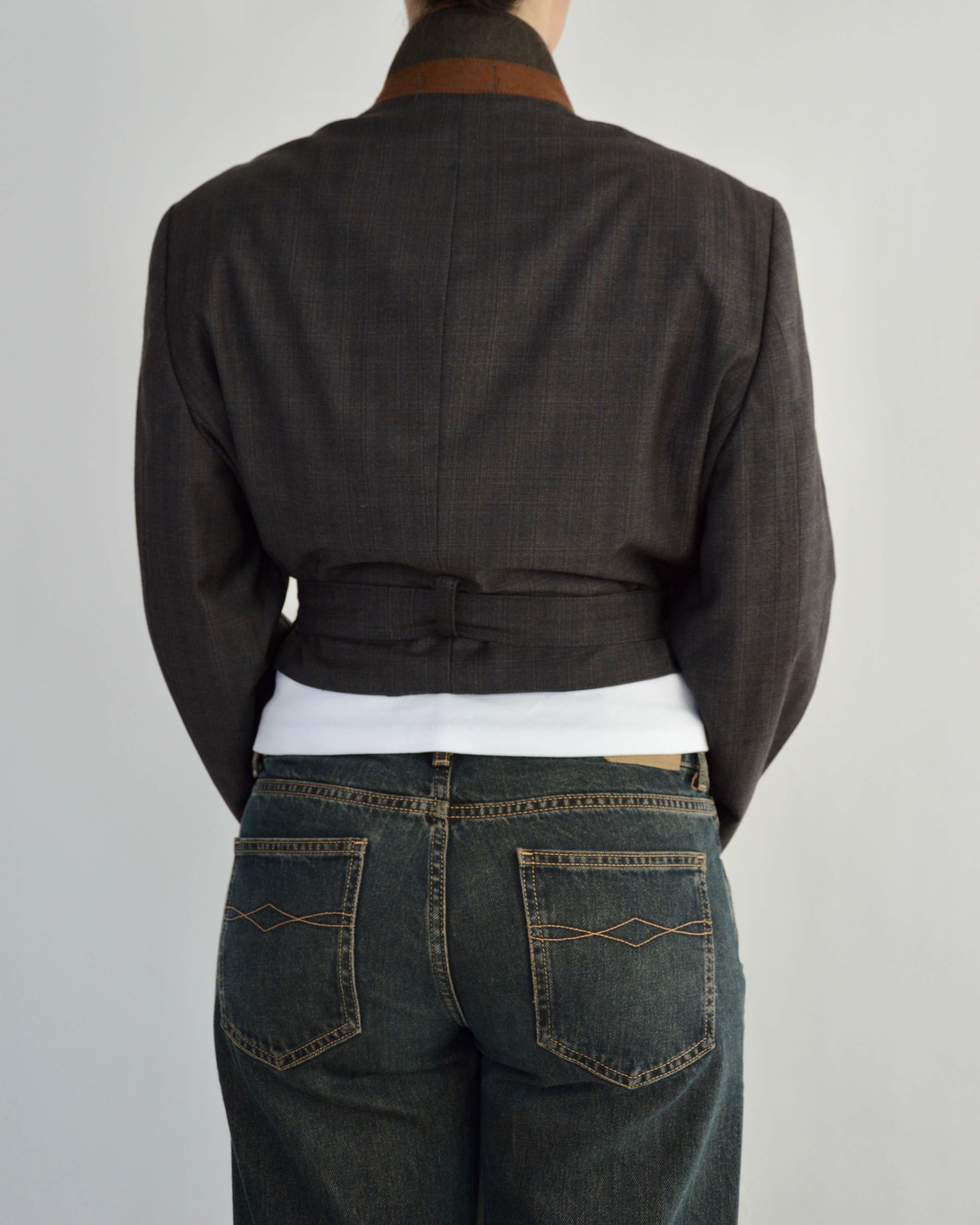 Tied-up Blazer - Brown Collar (M)