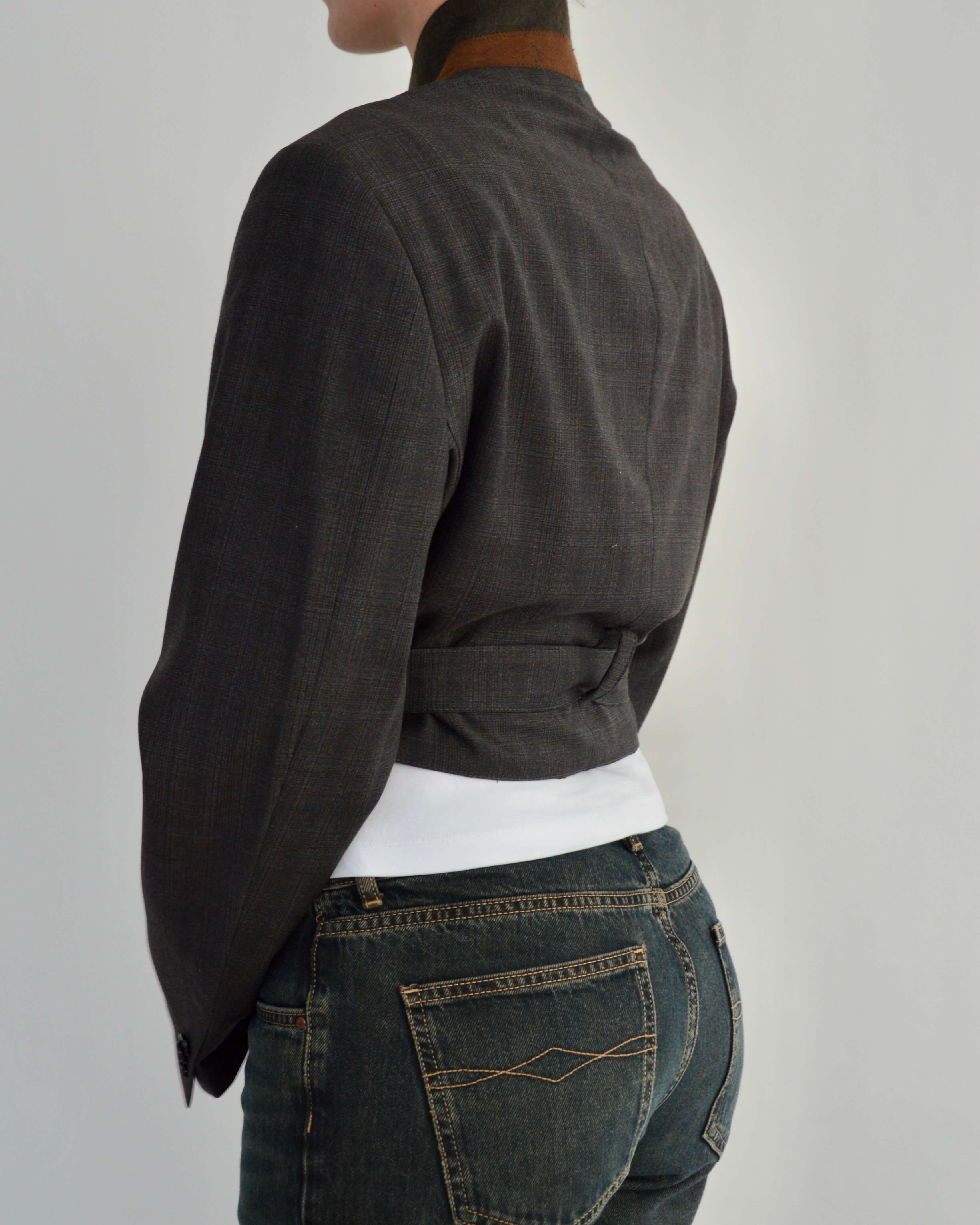 Tied-up Blazer - Brown Collar (M)