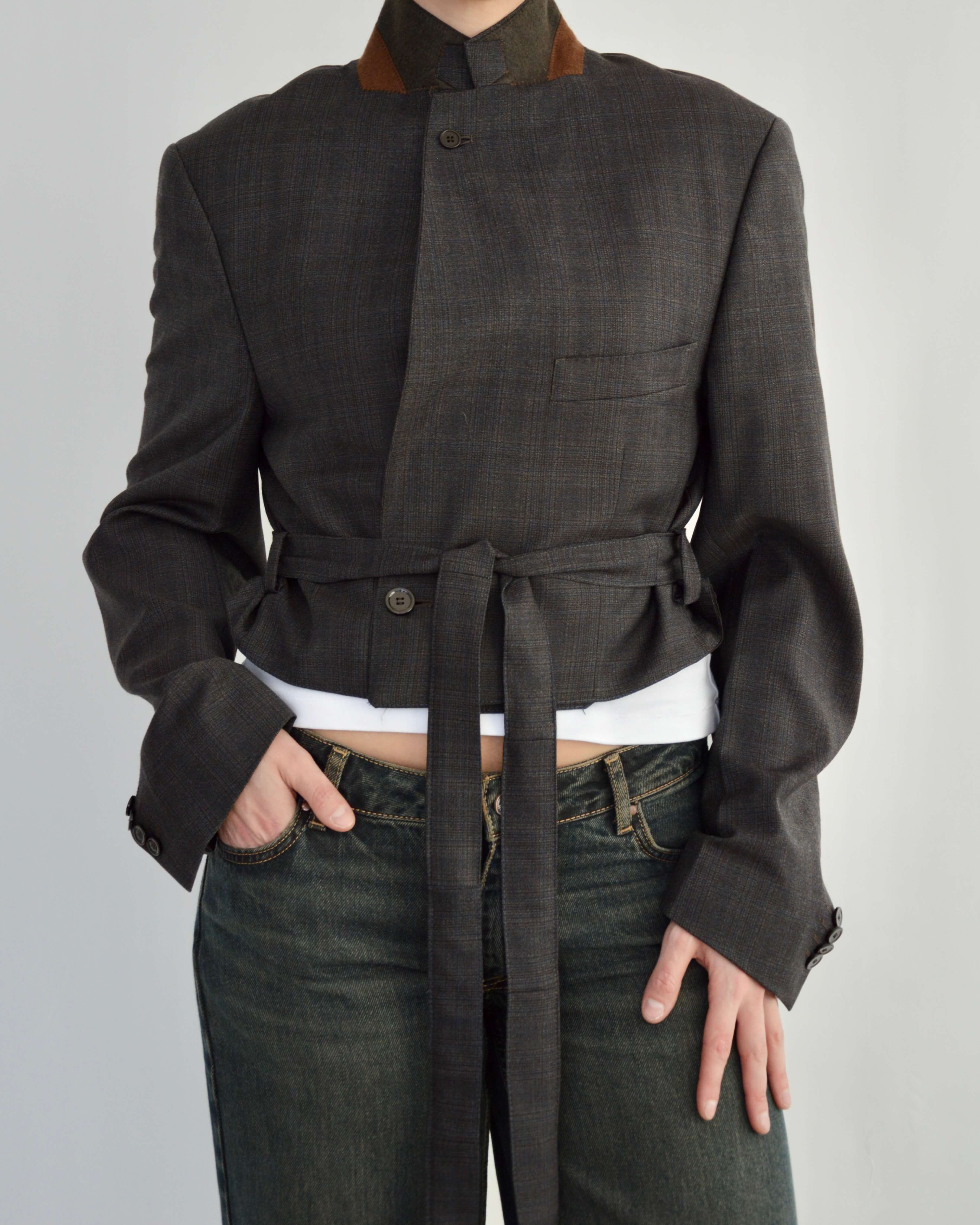 Tied-up Blazer - Brown Collar (M)