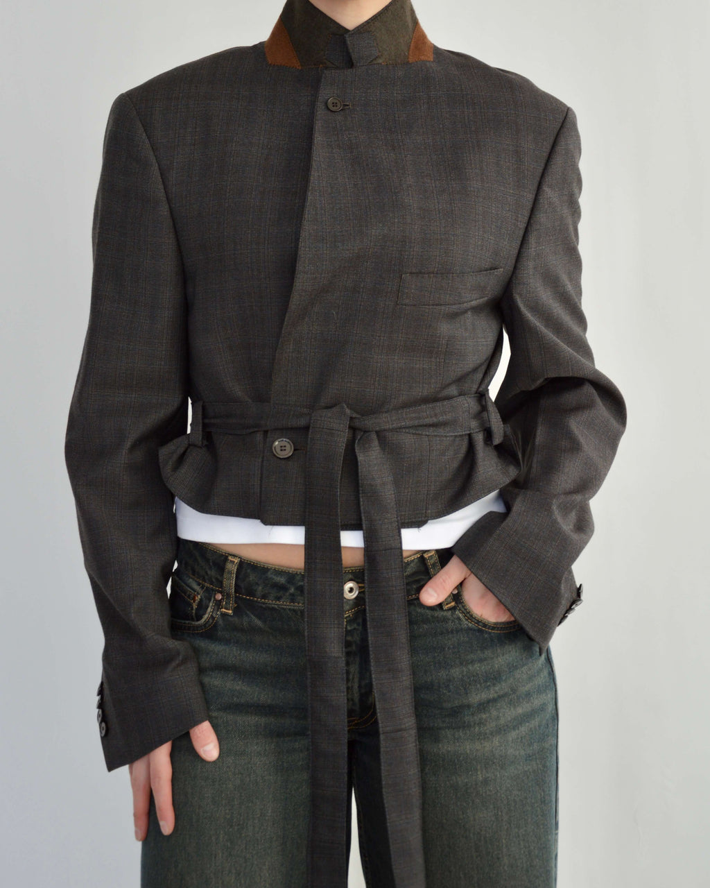 Tied-up Blazer - Brown Collar (M)