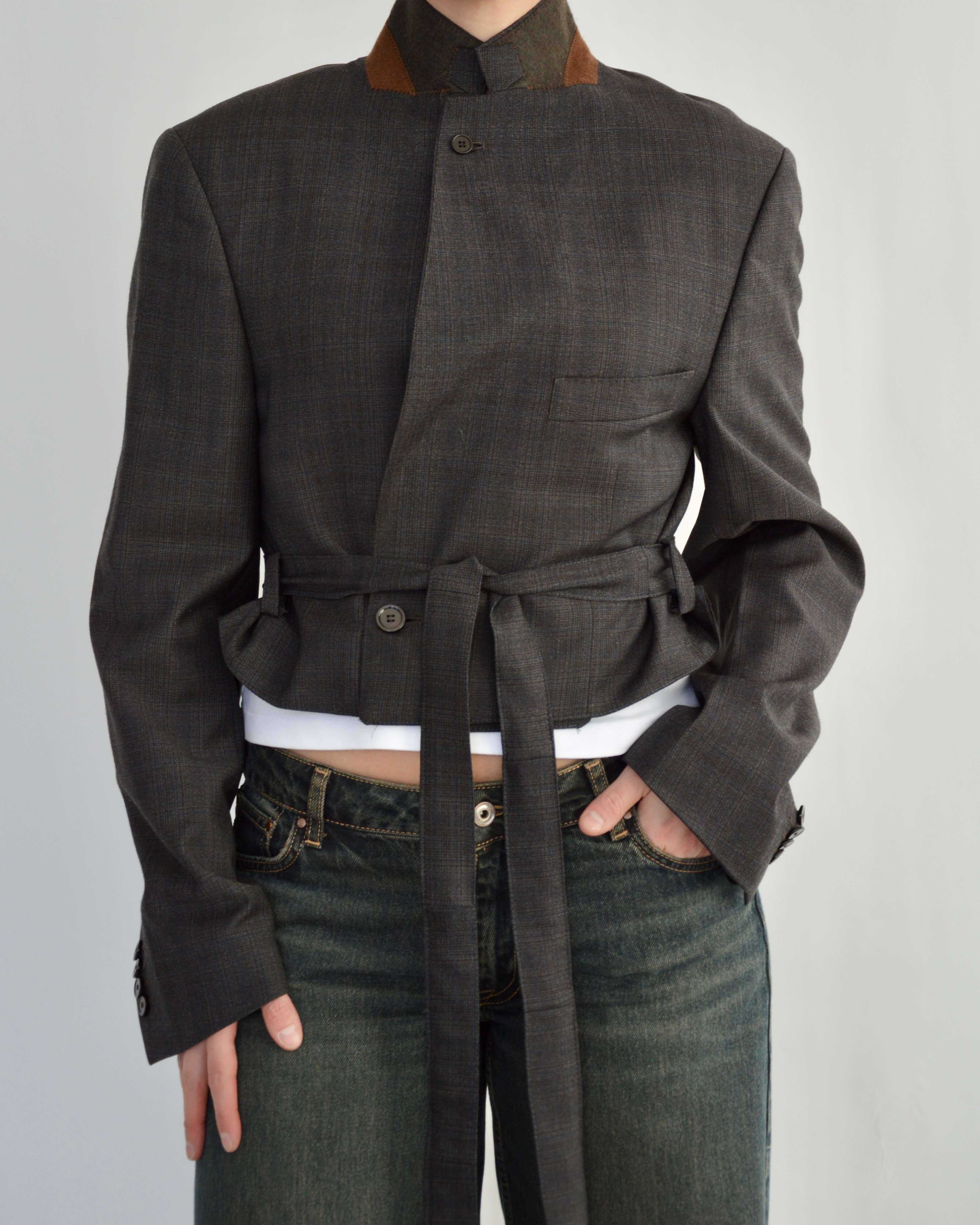 Tied-up Blazer - Brown Collar (M)