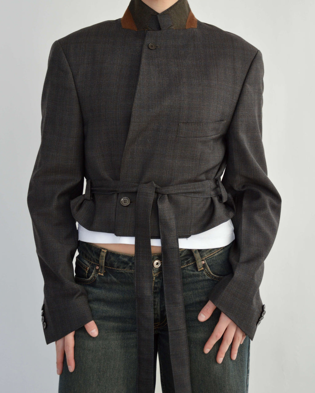 Tied-up Blazer - Brown Collar (M)