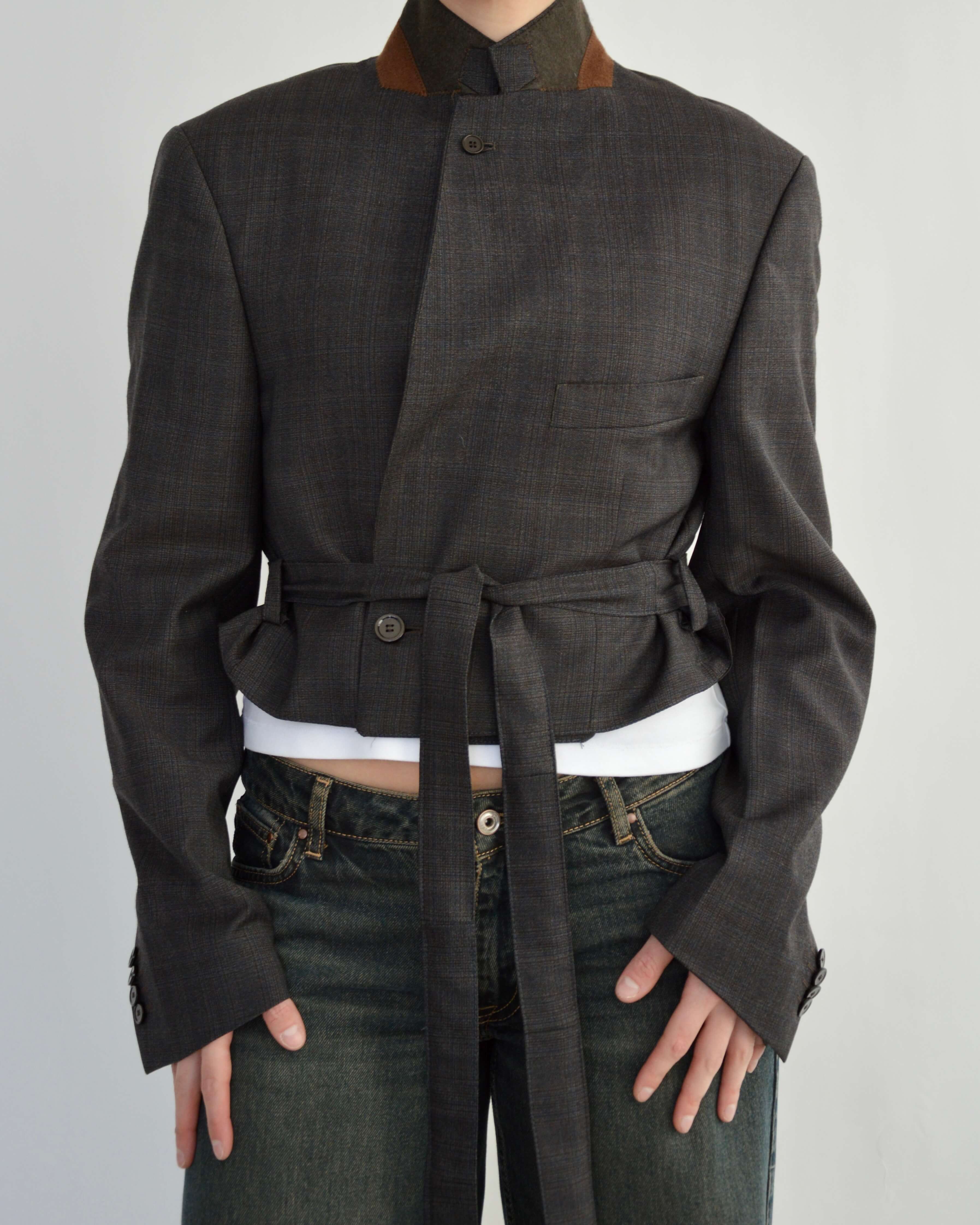 Tied-up Blazer - Brown Collar (M)