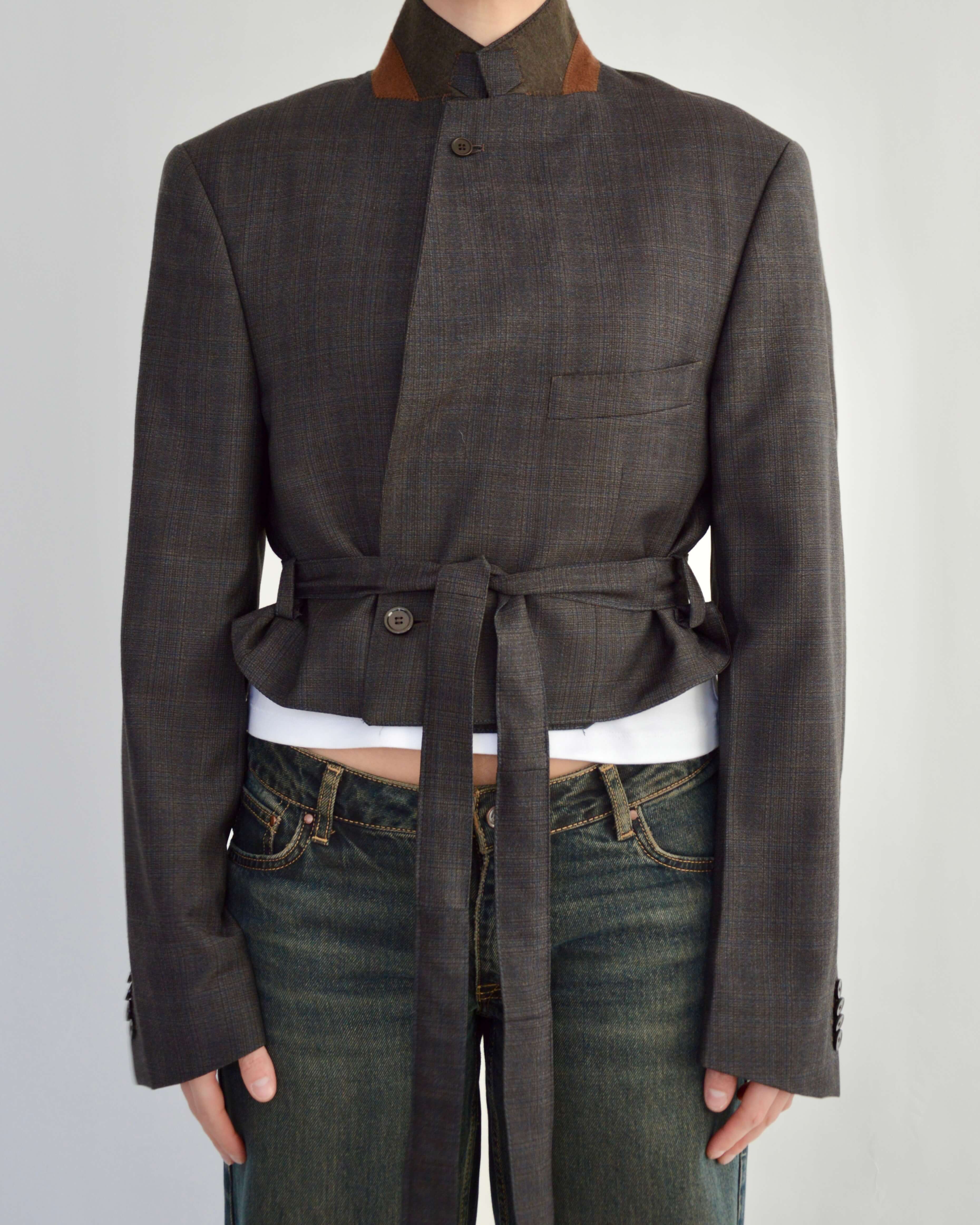 Tied-up Blazer - Brown Collar (M)