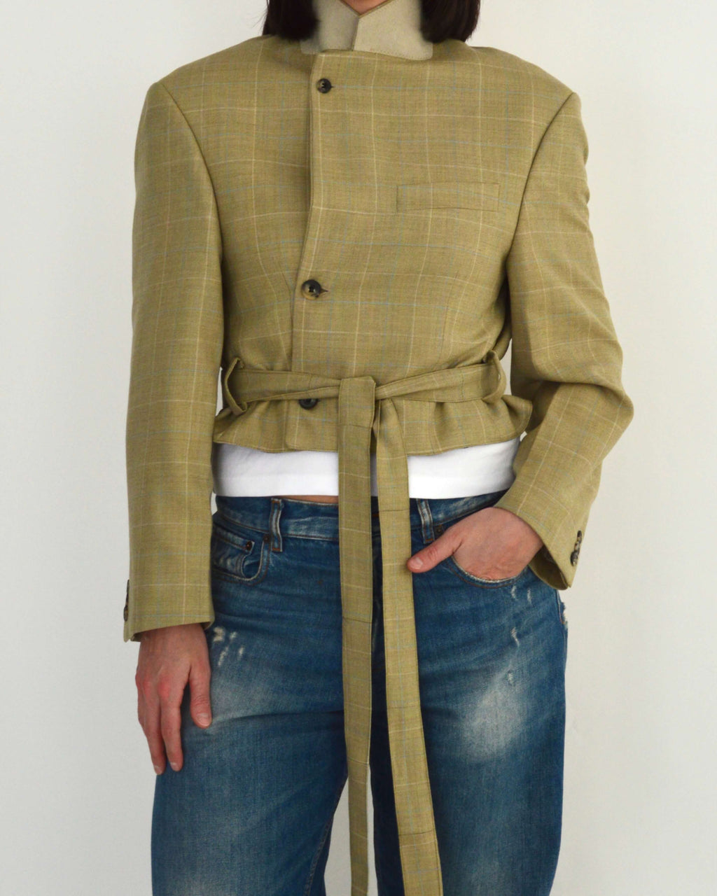 Tied-up Blazer - Light Beige (S)