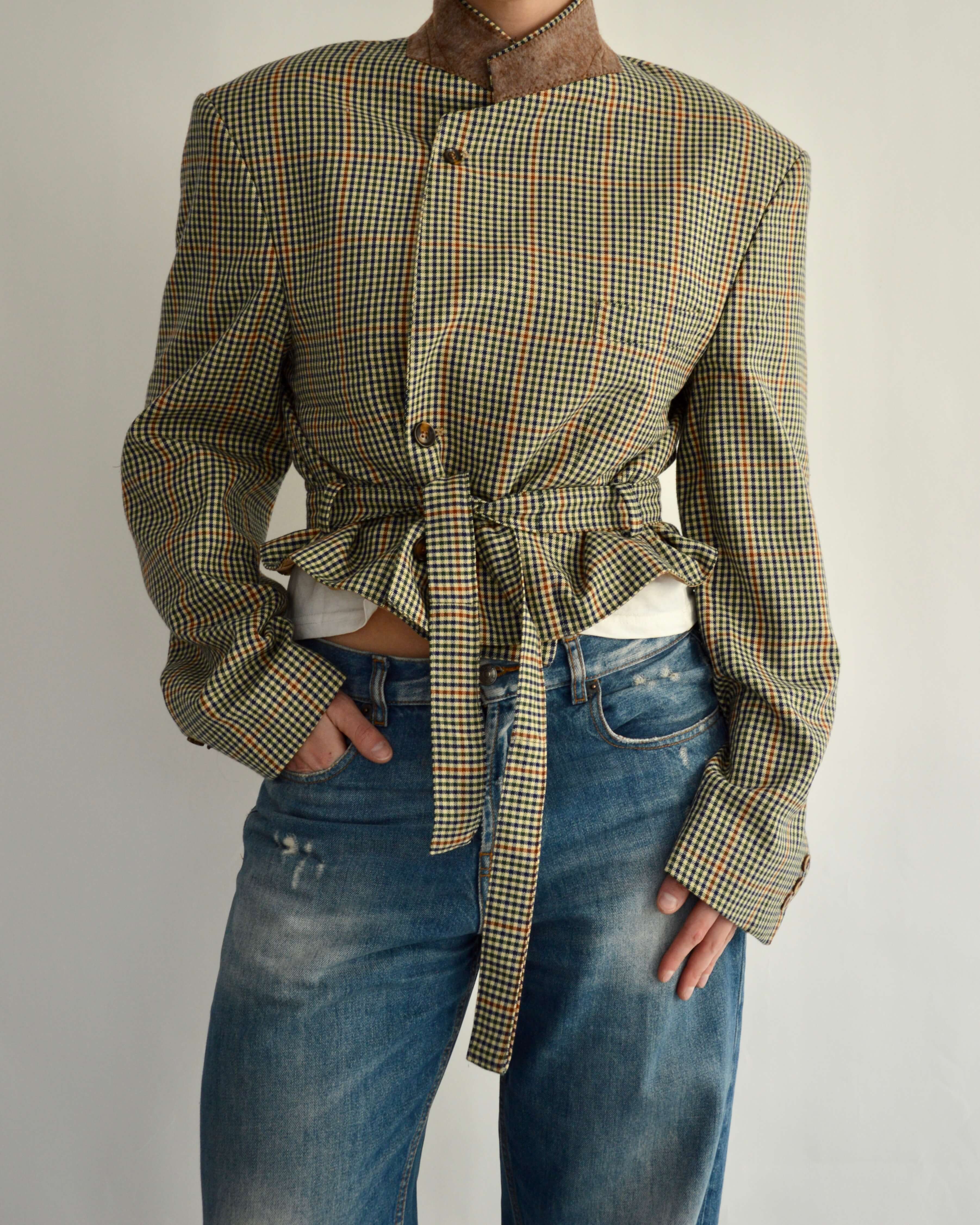 Tied-up Blazer - Light Checkred (L)