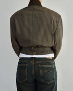 Tied-up Blazer - Brown Stripped (L)