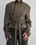Tied-up Blazer - Brown Stripped (L)