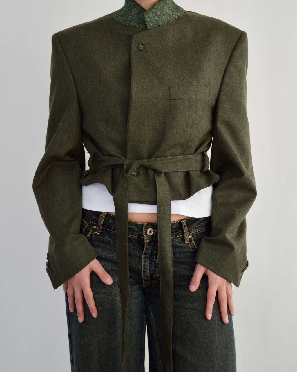Tied-up Blazer - Plain Green (M)