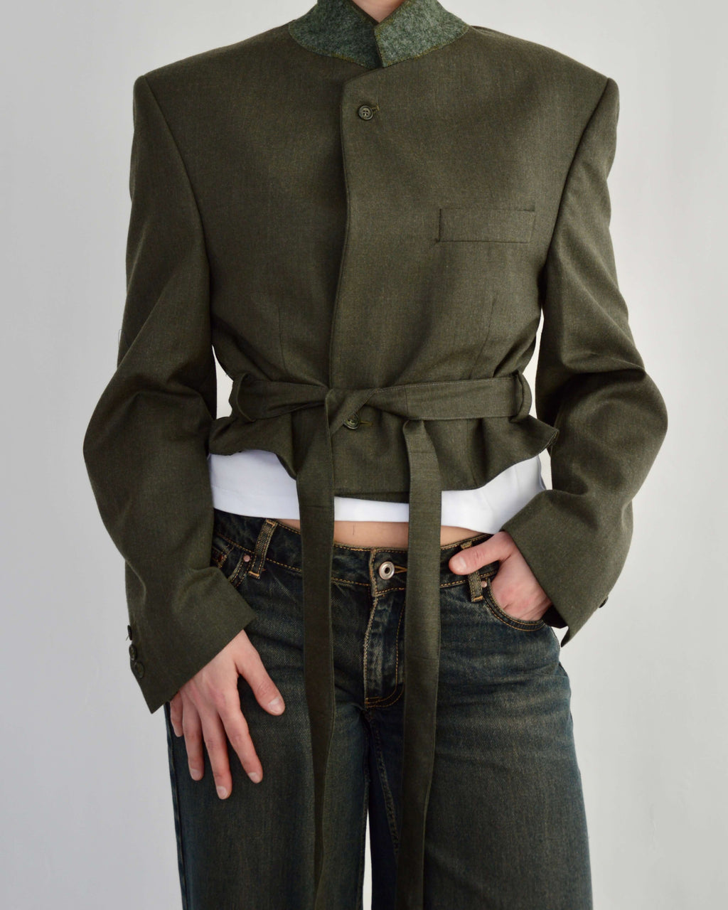 Tied-up Blazer - Plain Green (M)