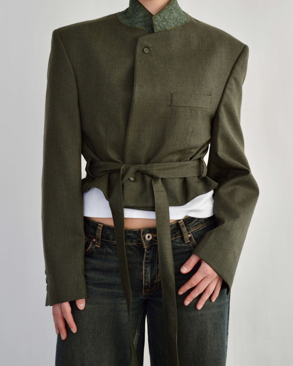 Tied-up Blazer - Plain Green (M)