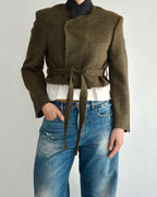 Tied-up Blazer - Textured Green (S)