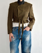 Tied-up Blazer - Textured Green (S)