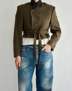 Tied-up Blazer - Textured Green (S)