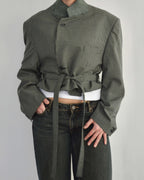 Tied-up Blazer - Green Squared (XL)