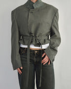 Tied-up Blazer - Green Squared (XL)