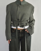 Tied-up Blazer - Green Squared (XL)