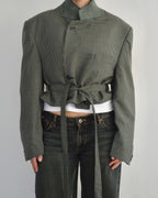 Tied-up Blazer - Green Squared (XL)