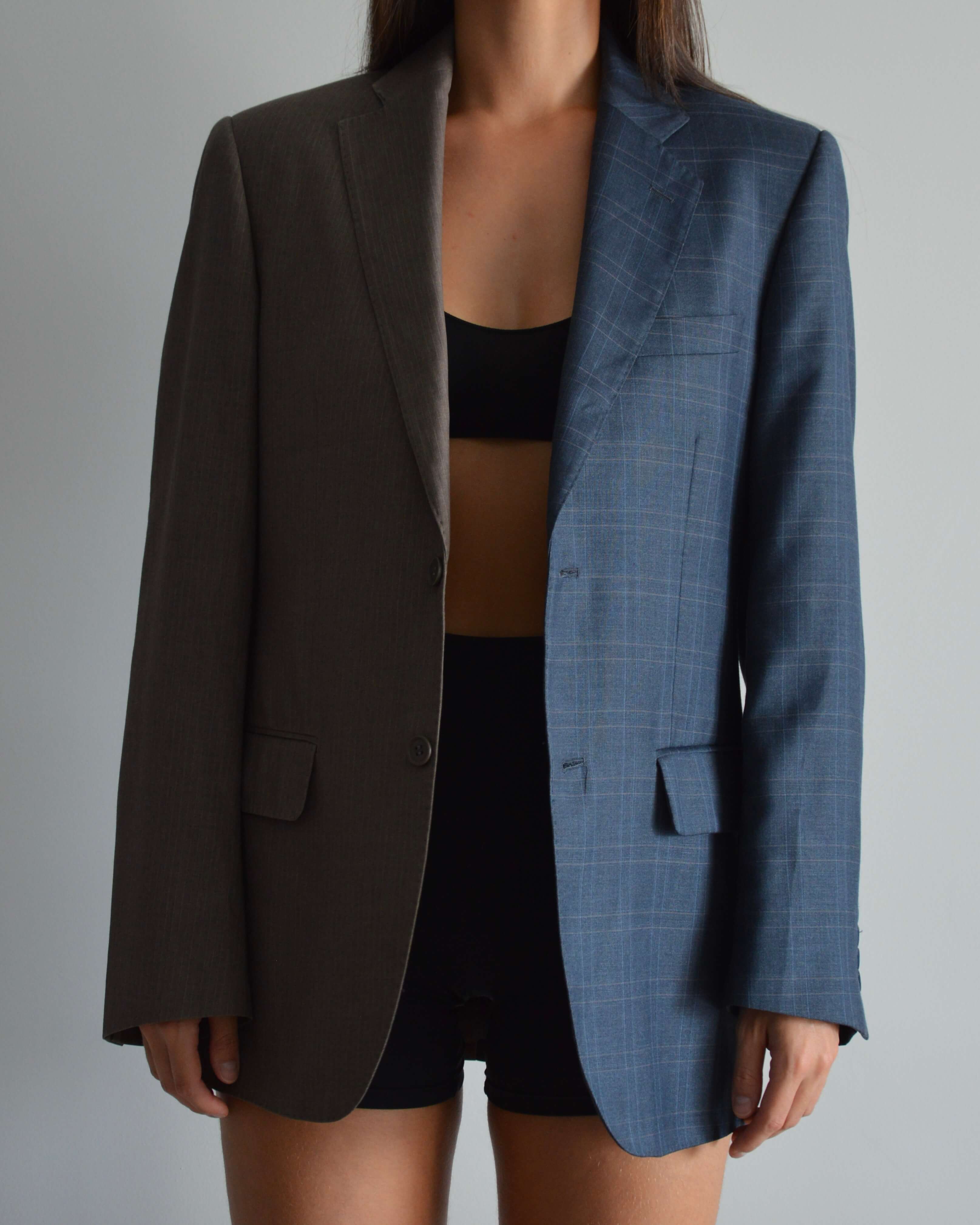 Vegan DUO Blazer - Blue & Brown (XS/M)