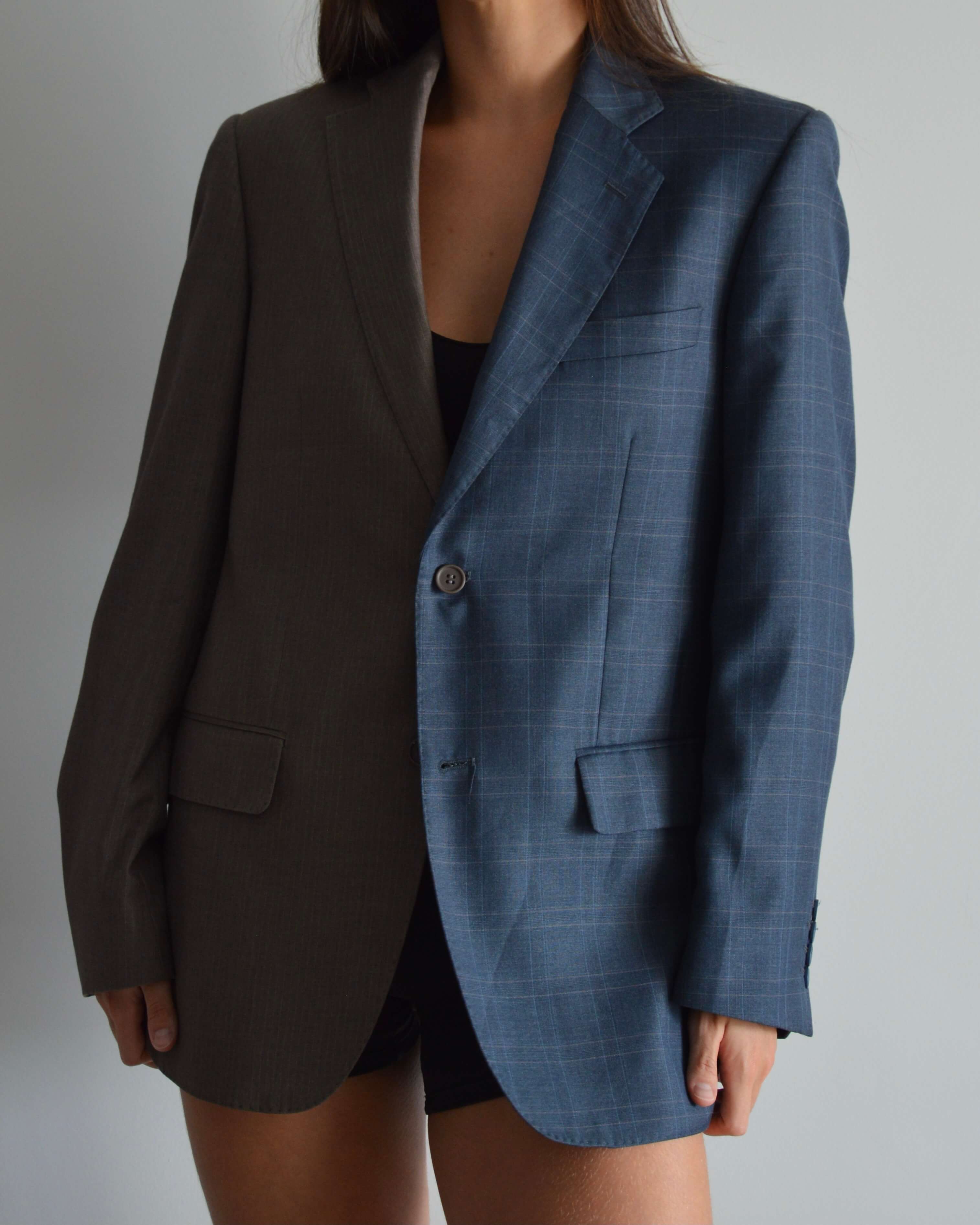 Vegan DUO Blazer - Blue & Brown (XS/M)
