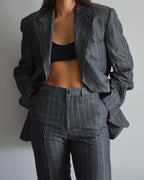 Suit - Grey Stripped Linen (XS/M)