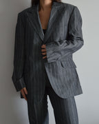 Suit - Grey Stripped Linen (XS/M)