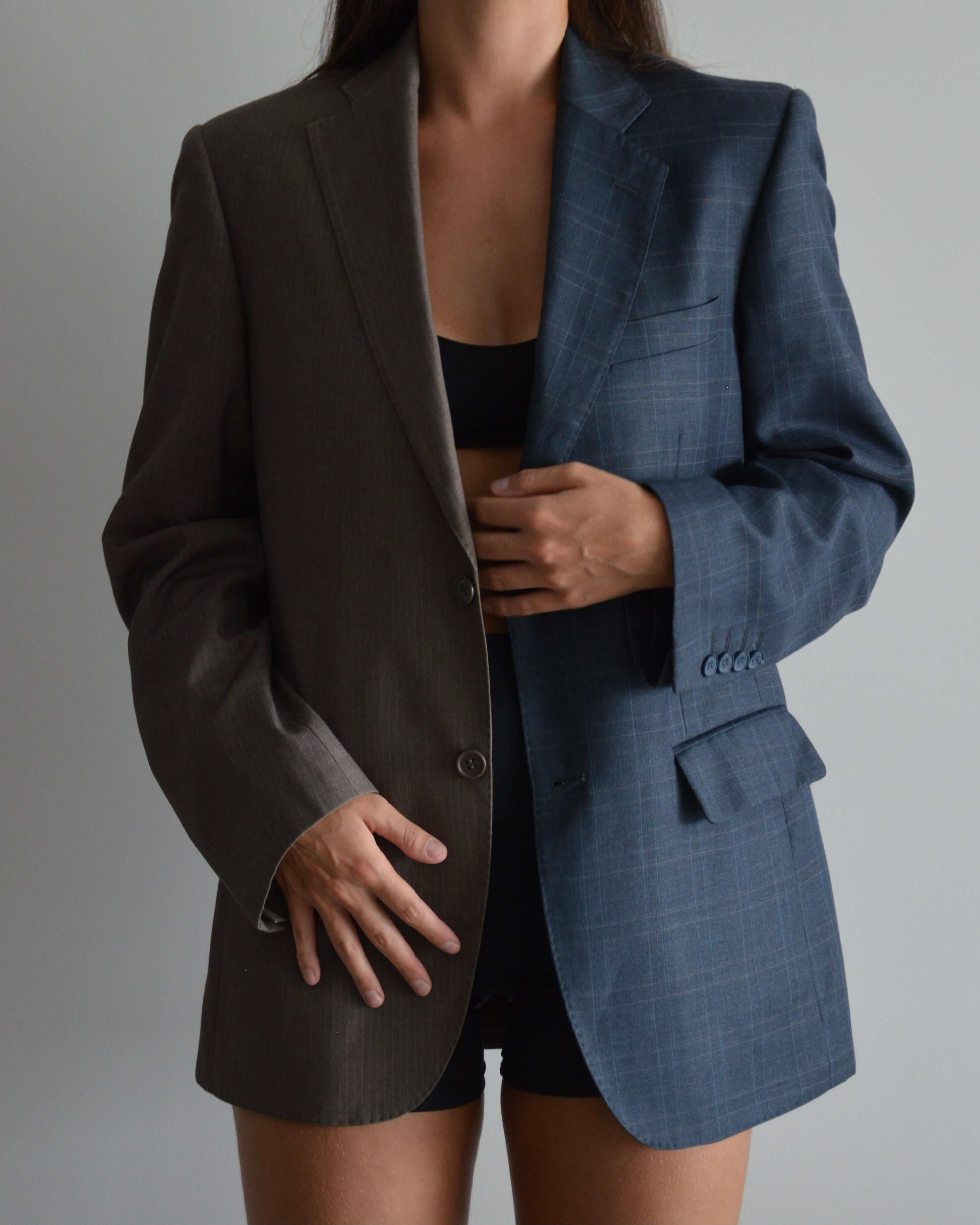 Vegan DUO Blazer - Blue & Brown (XS/M)