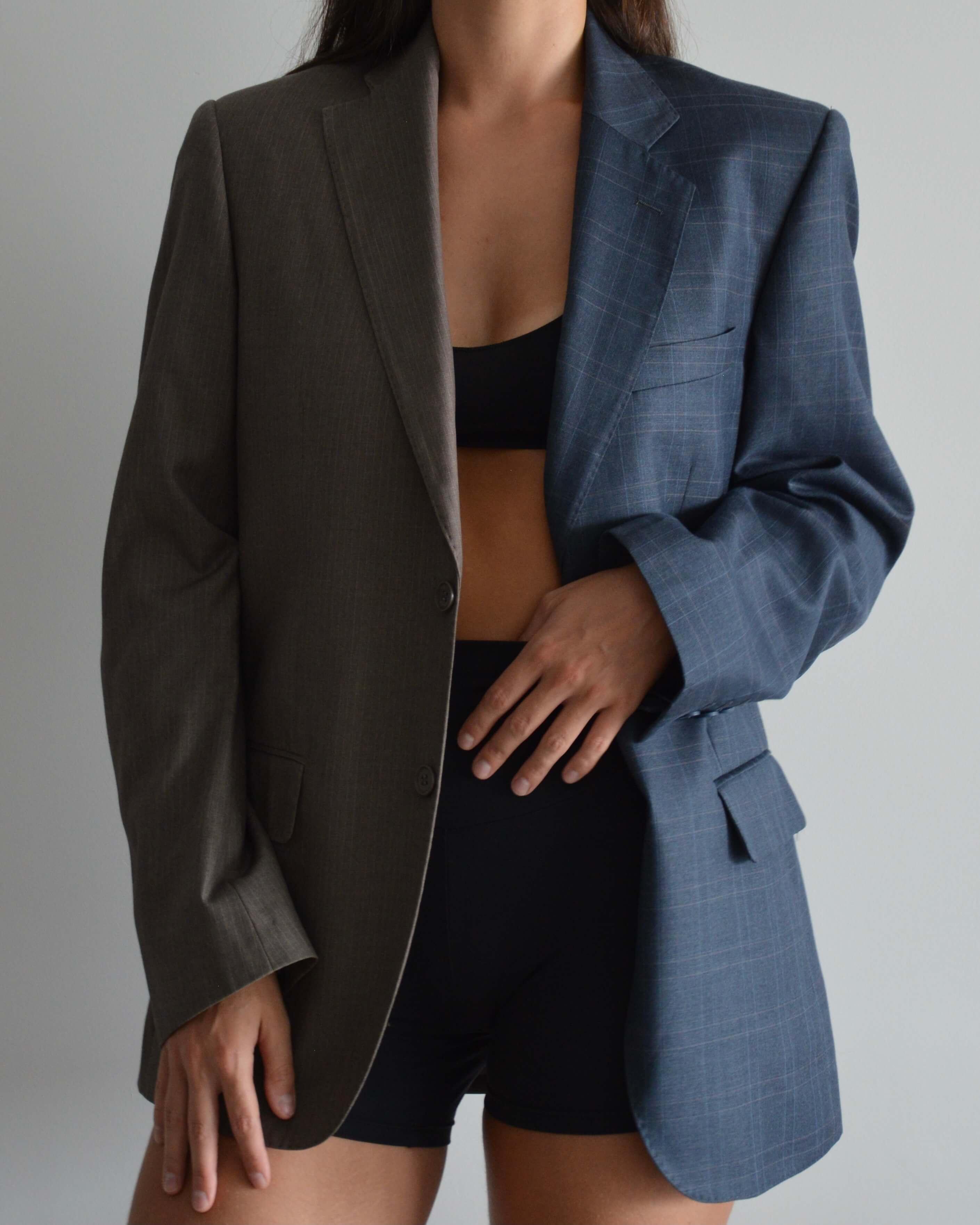 Vegan DUO Blazer - Blue & Brown (XS/M)