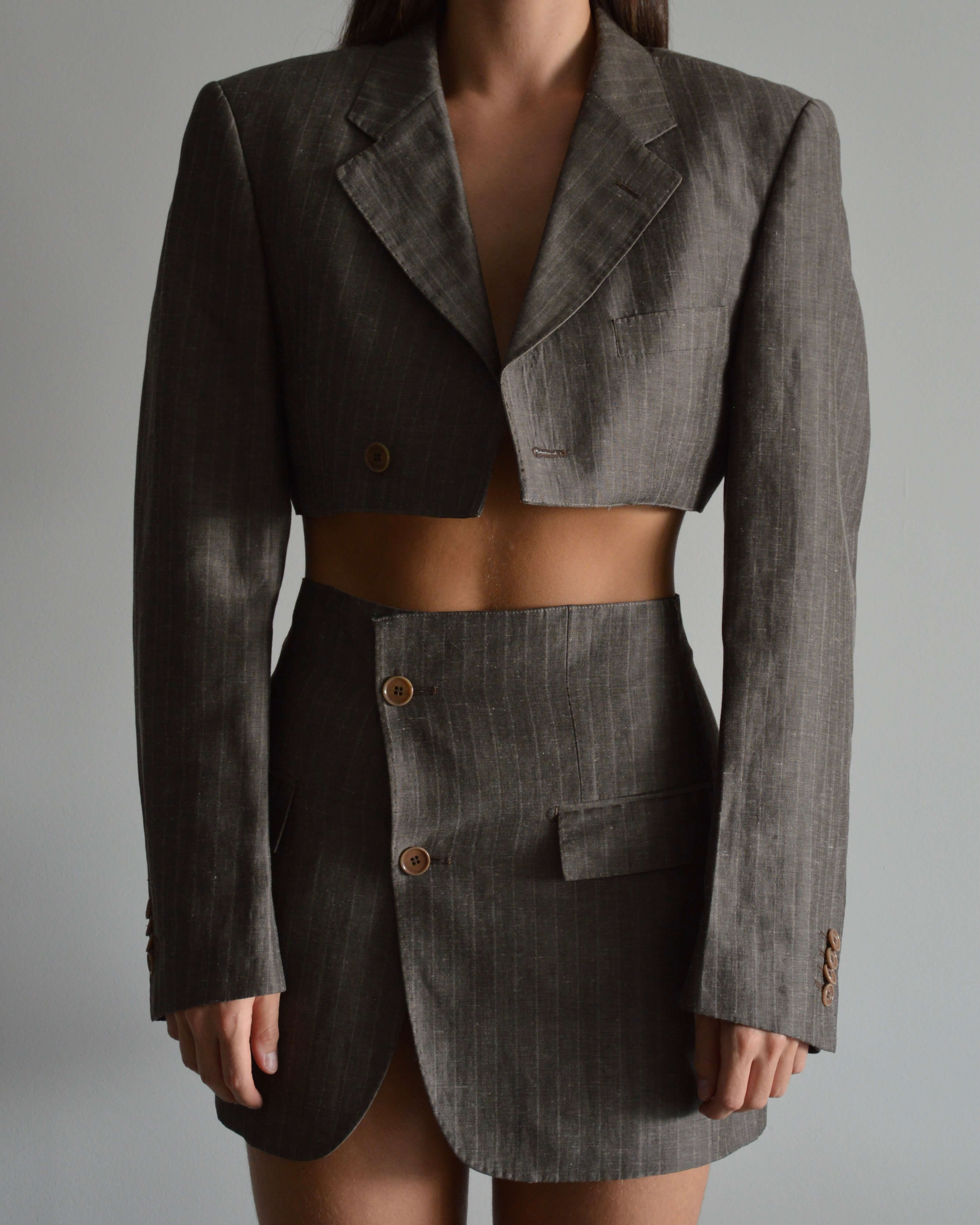 Vegan Blaset - Linen Brown Stripes (XS/S)