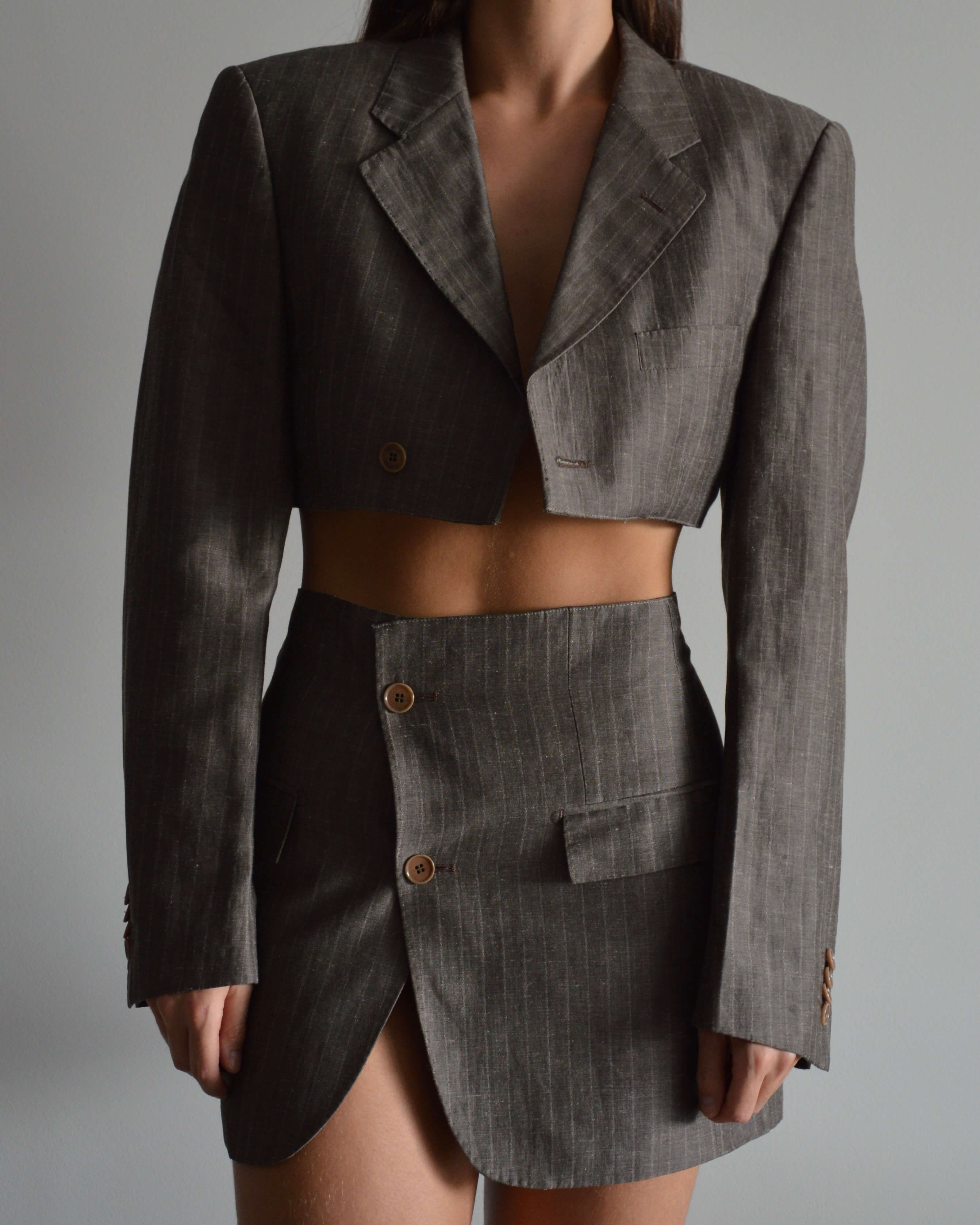 Vegan Blaset - Linen Brown Stripes (XS/S)