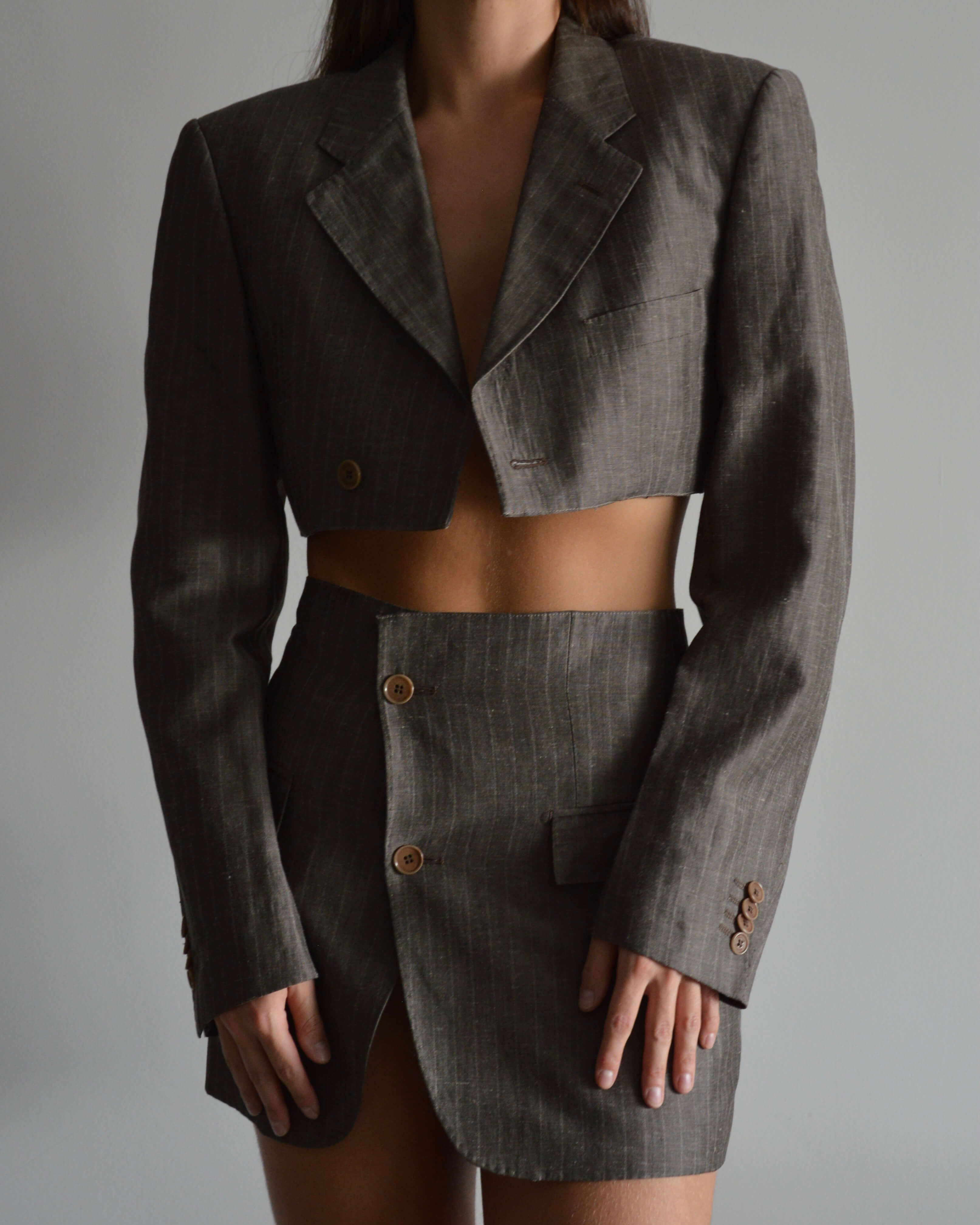 Vegan Blaset - Linen Brown Stripes (XS/S)