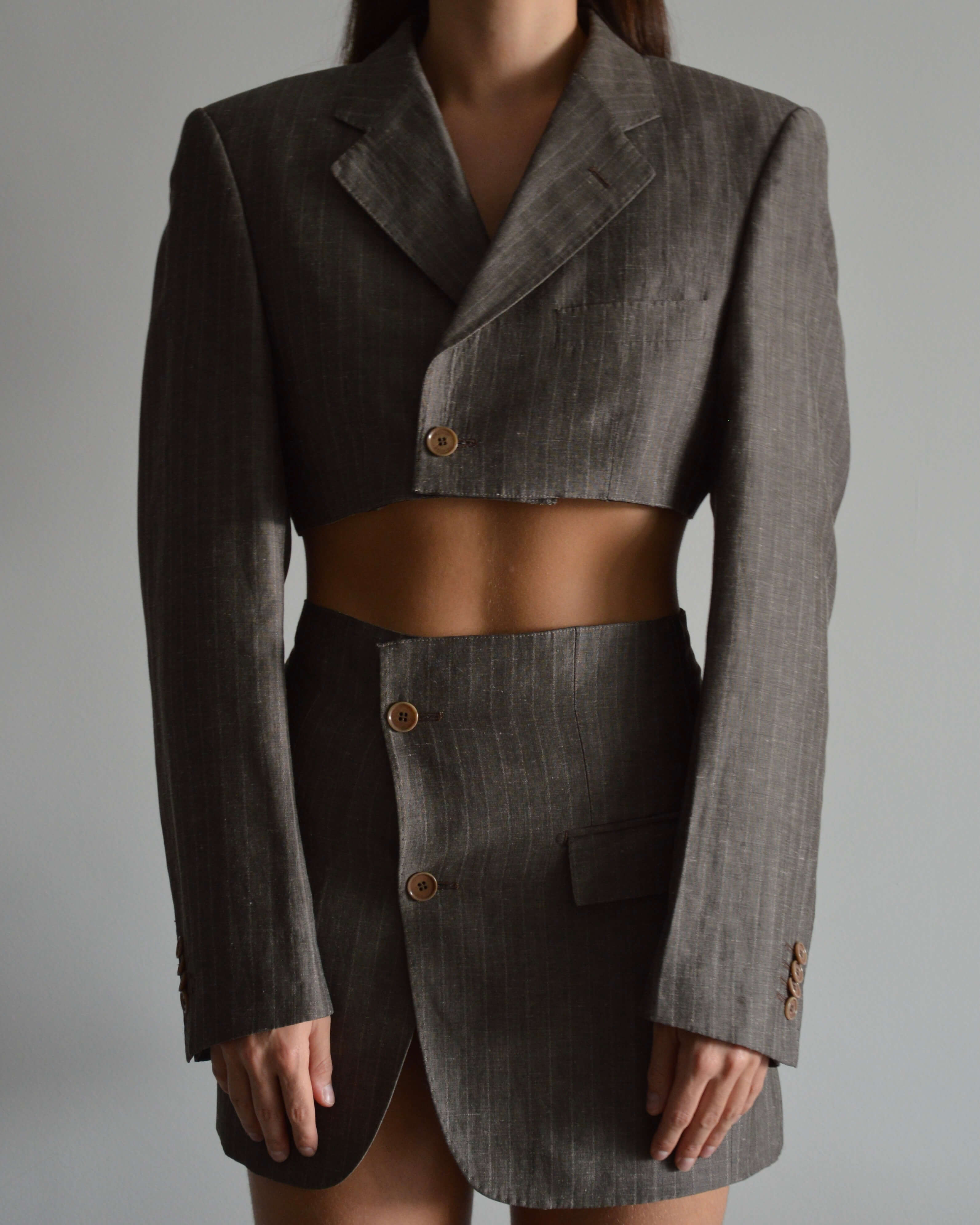 Vegan Blaset - Linen Brown Stripes (XS/S)