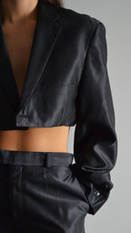 Conjunto vegano de chaqueta y pantalón - Esmoquin negro (XS/S)