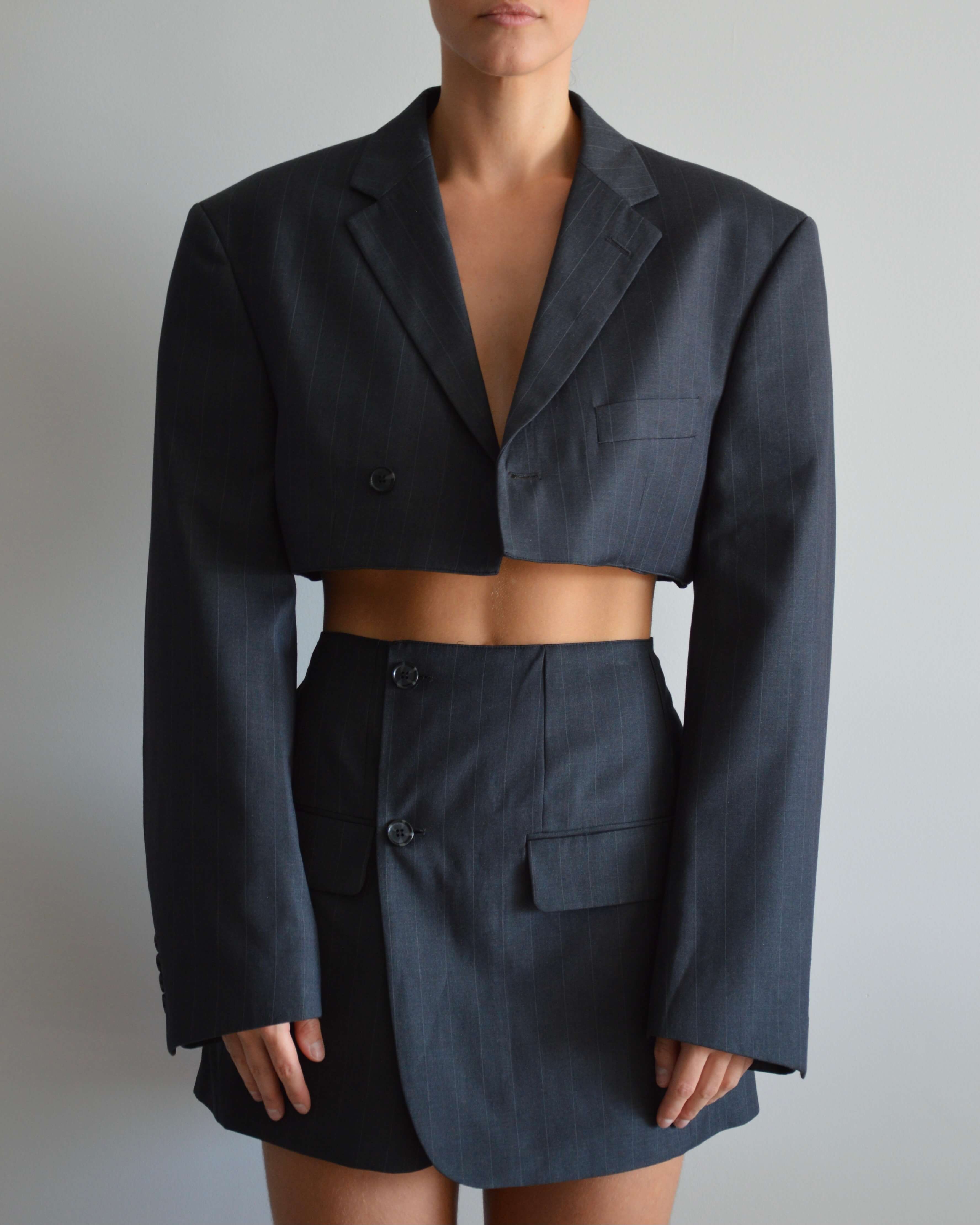 Chaqueta y chaleco veganos - Gris oscuro (M)