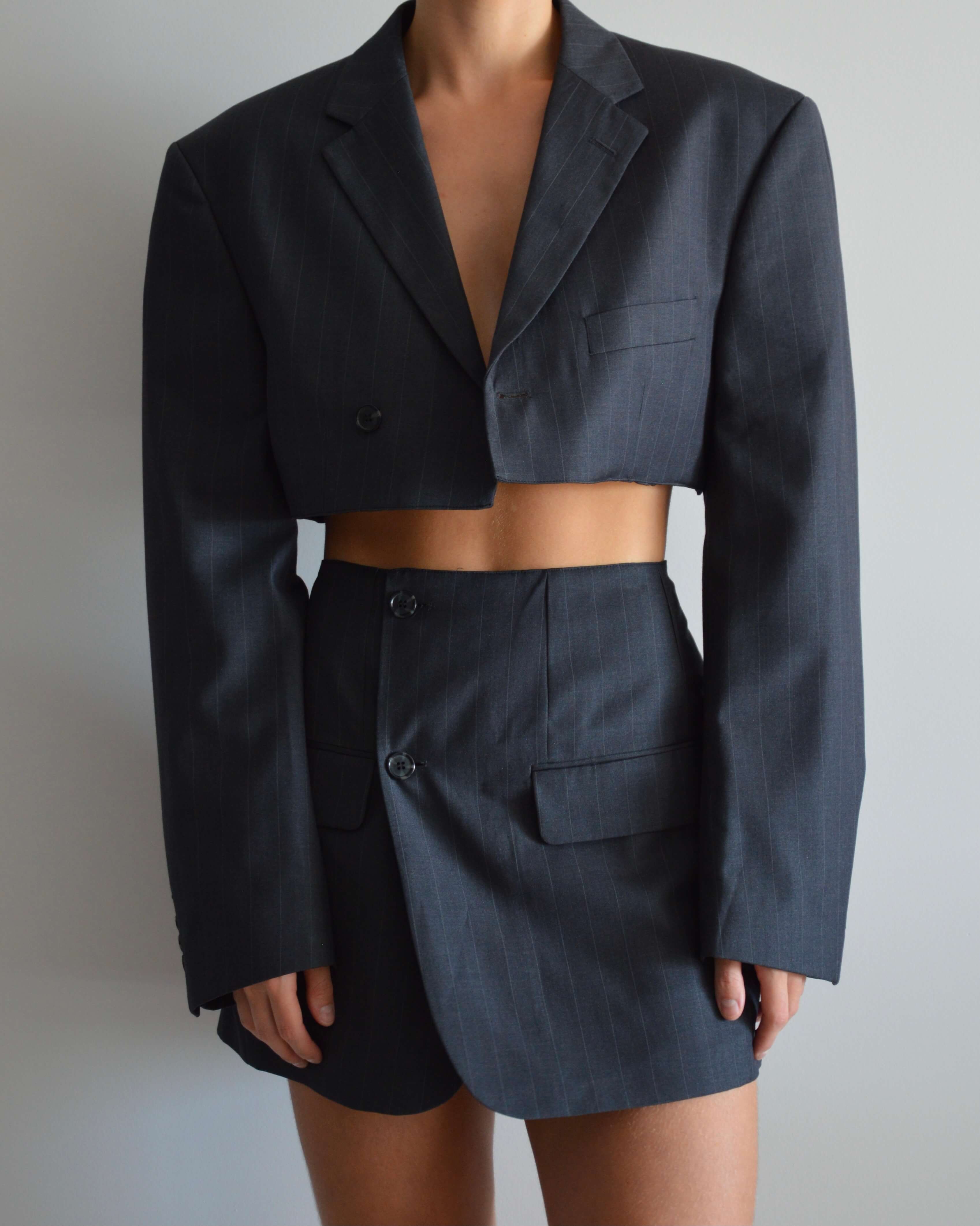 Chaqueta y chaleco veganos - Gris oscuro (M)