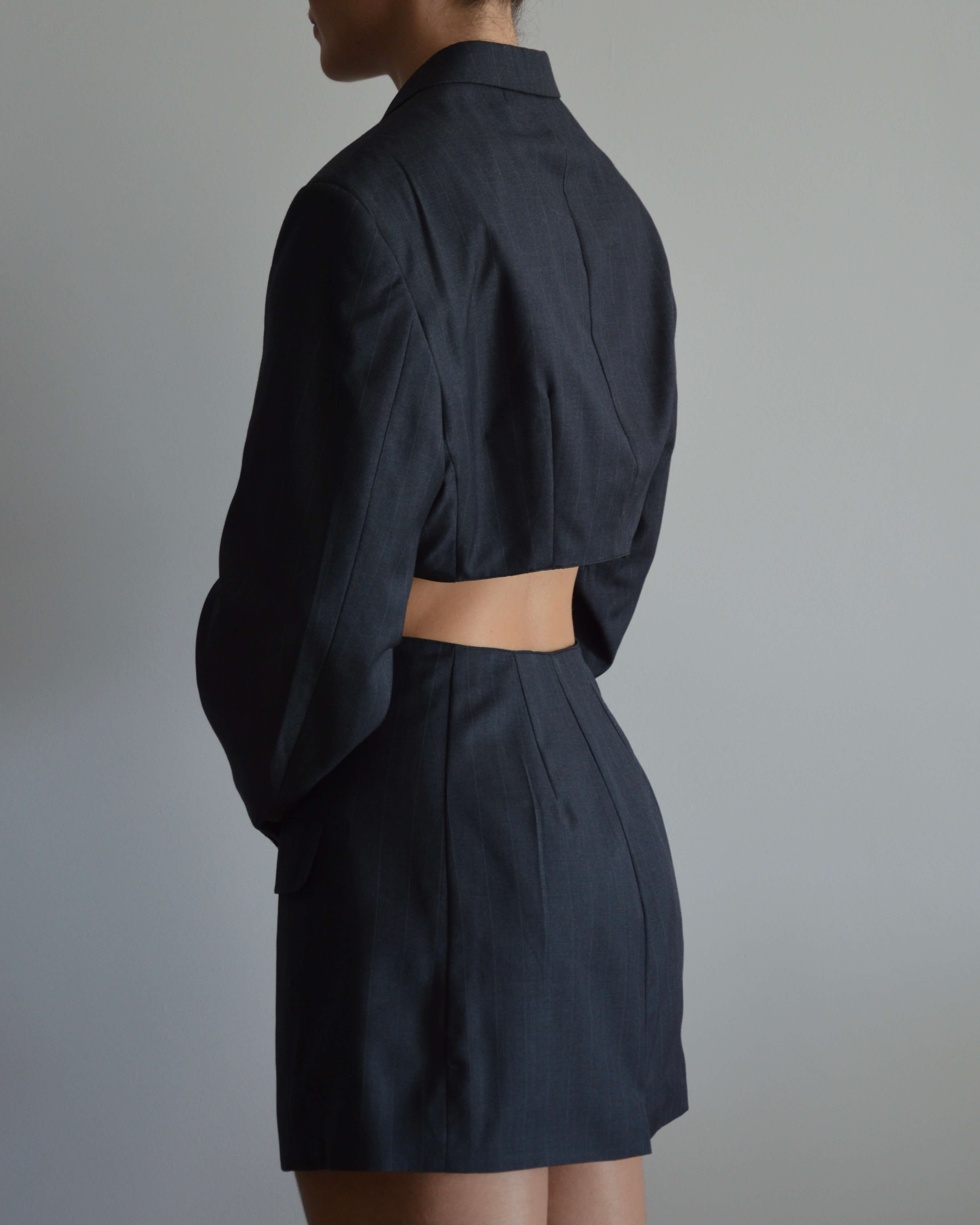 Chaqueta y chaleco veganos - Gris oscuro (M)