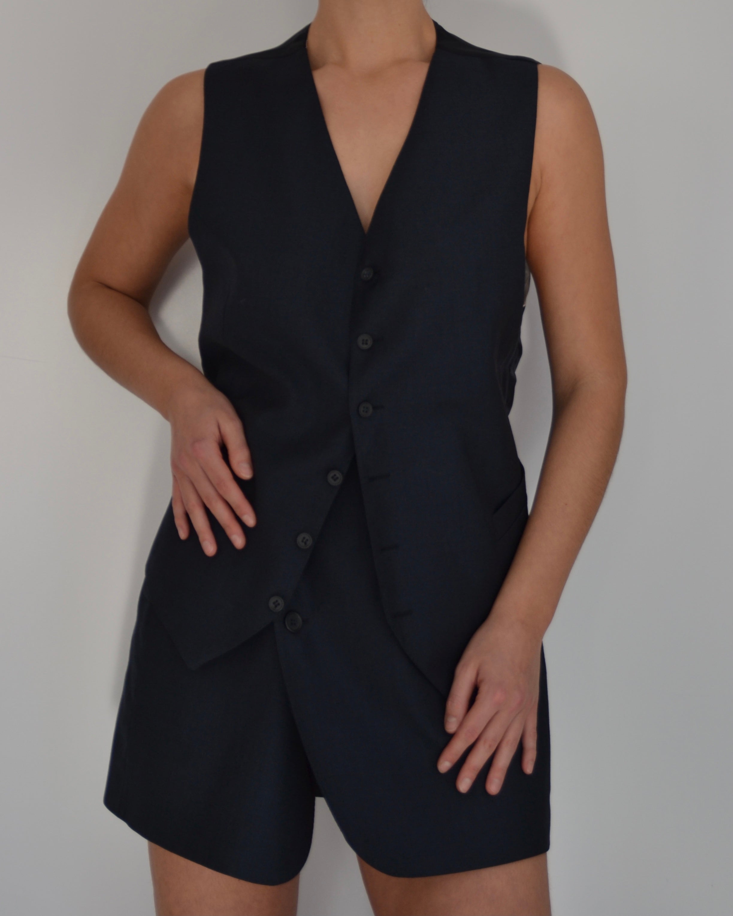 Blaset with vest - navy (S/M)