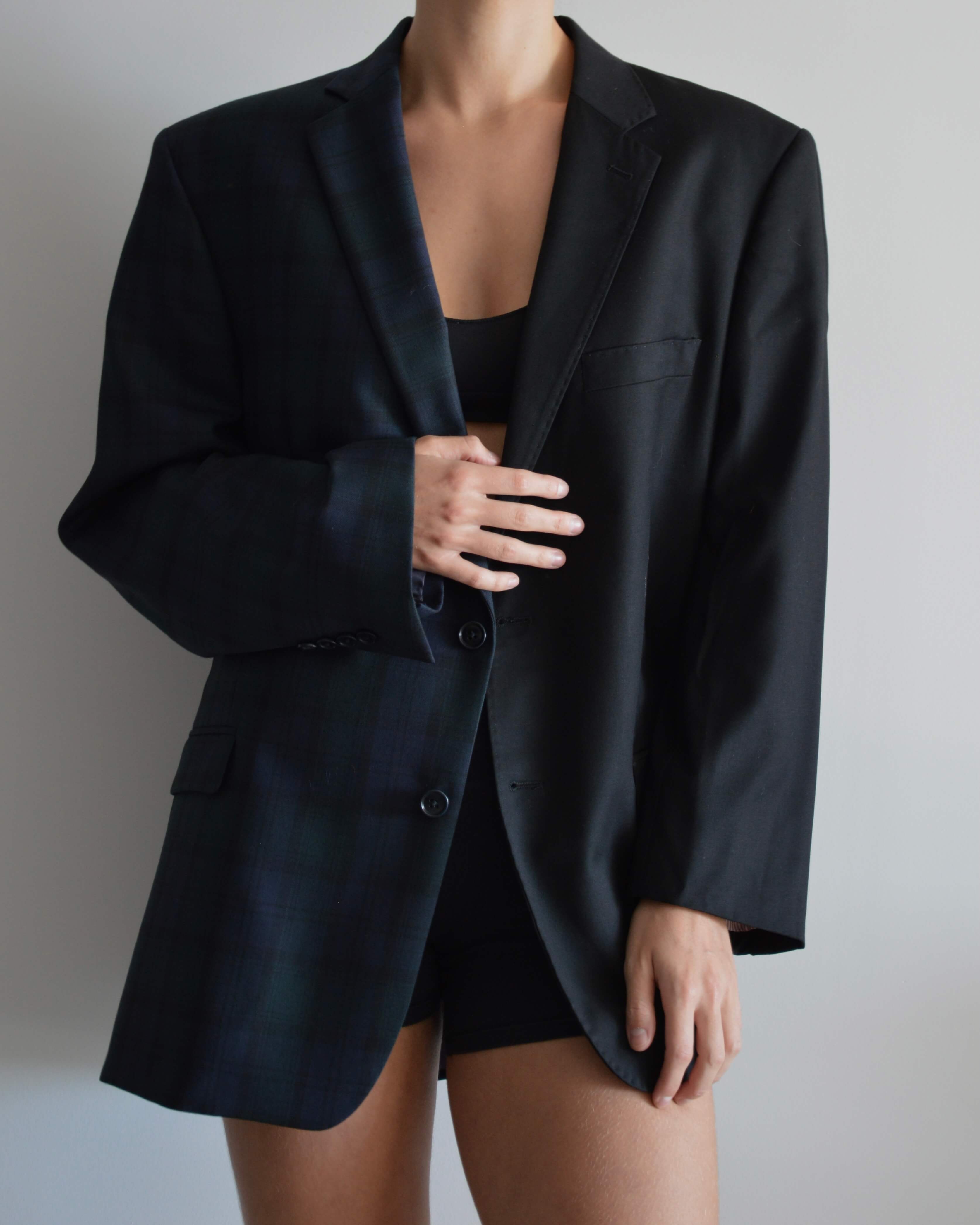 DUO Blazer - Black & Plaid (M/XL)