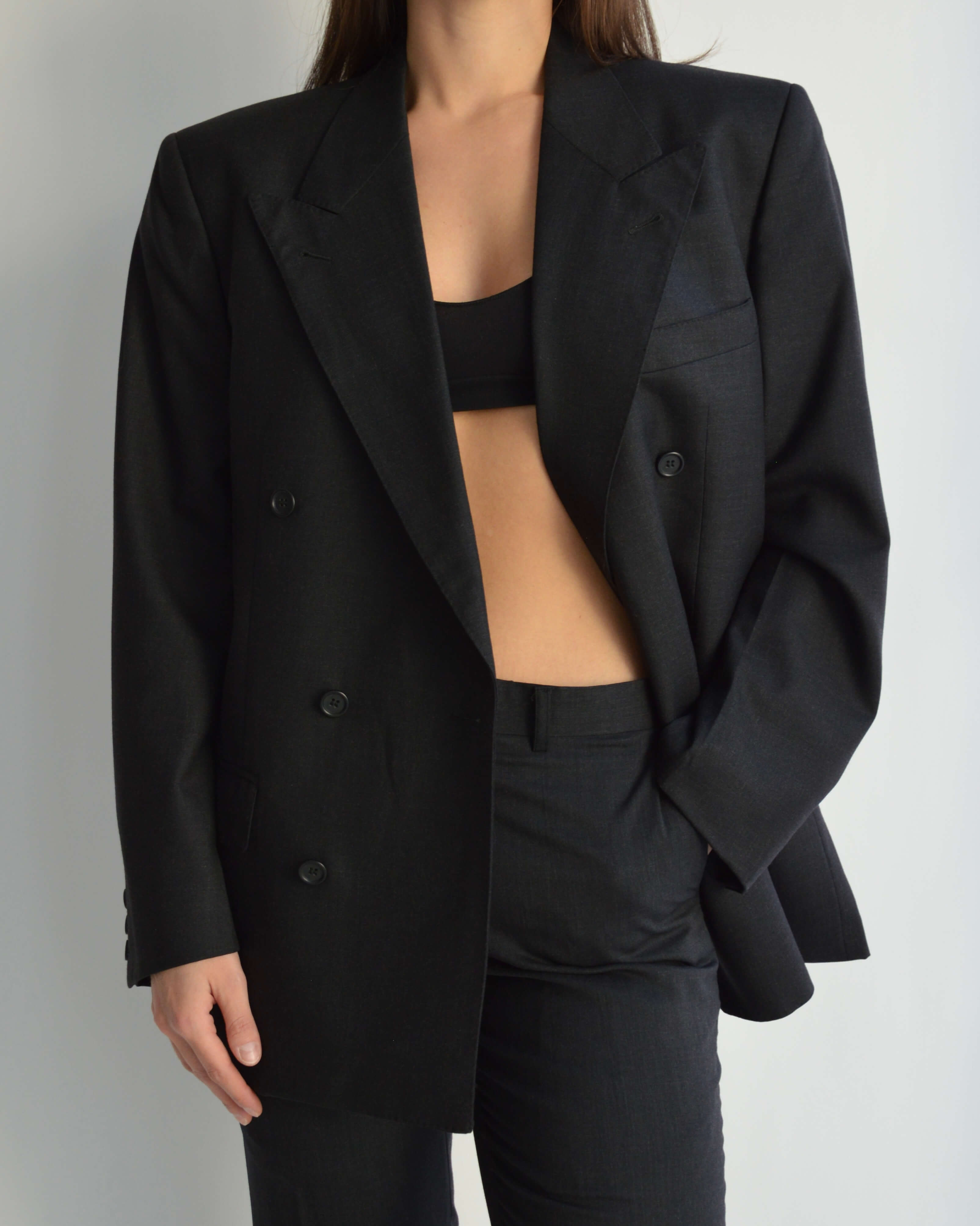 Suit - Double Breasted Black (S/M)