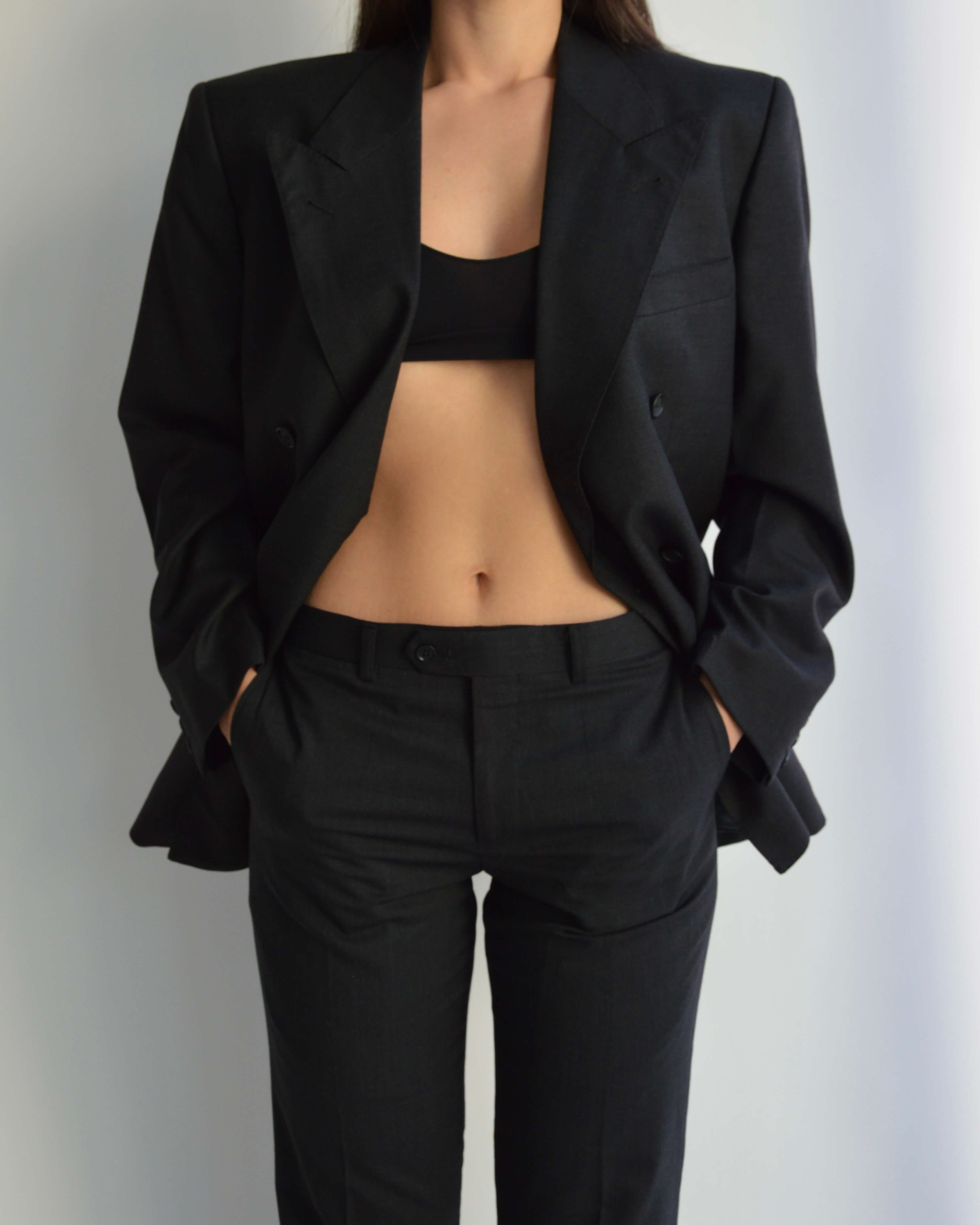 Suit - Double Breasted Black (S/M)