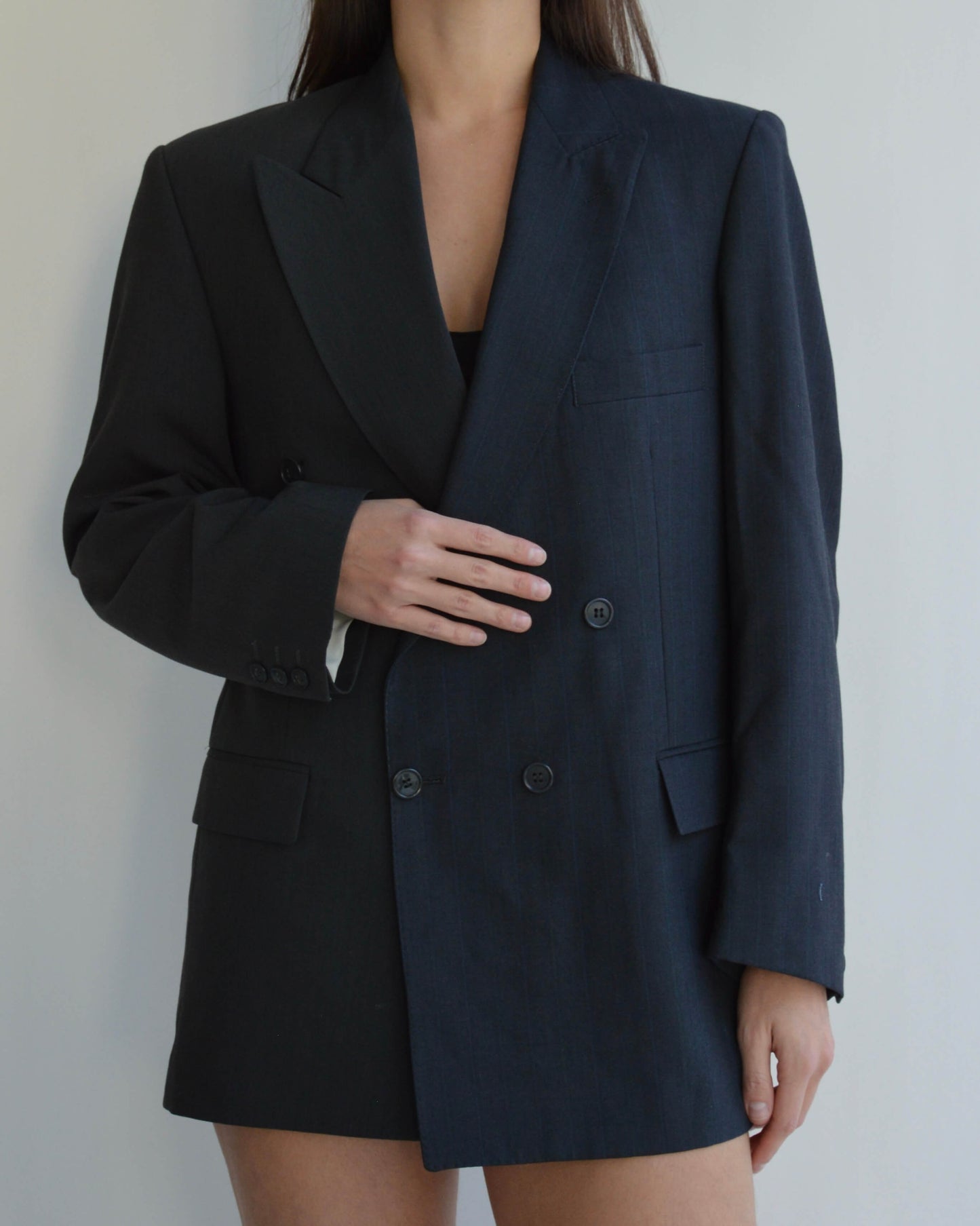 DUO Blazer - Double Breasted Gray Navy (S/L)