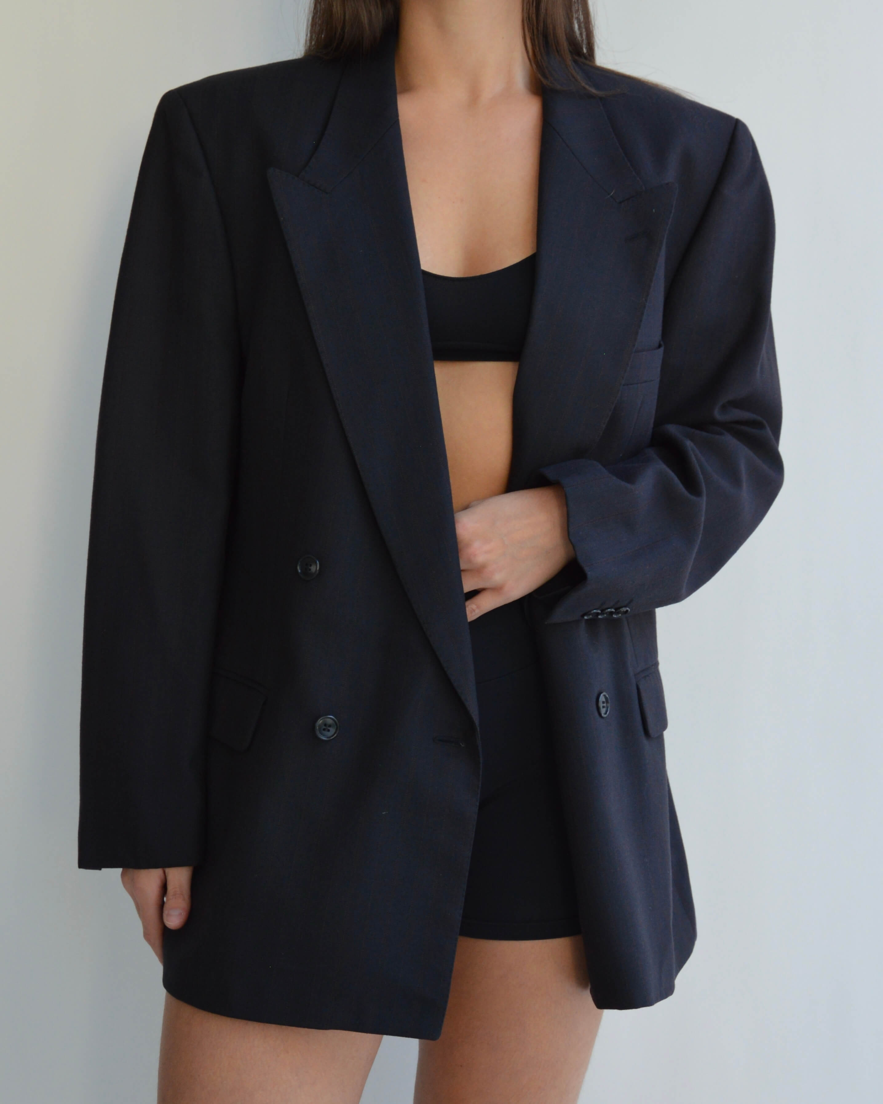 Chaqueta cruzada YSL líneas naranjas (M/XL)