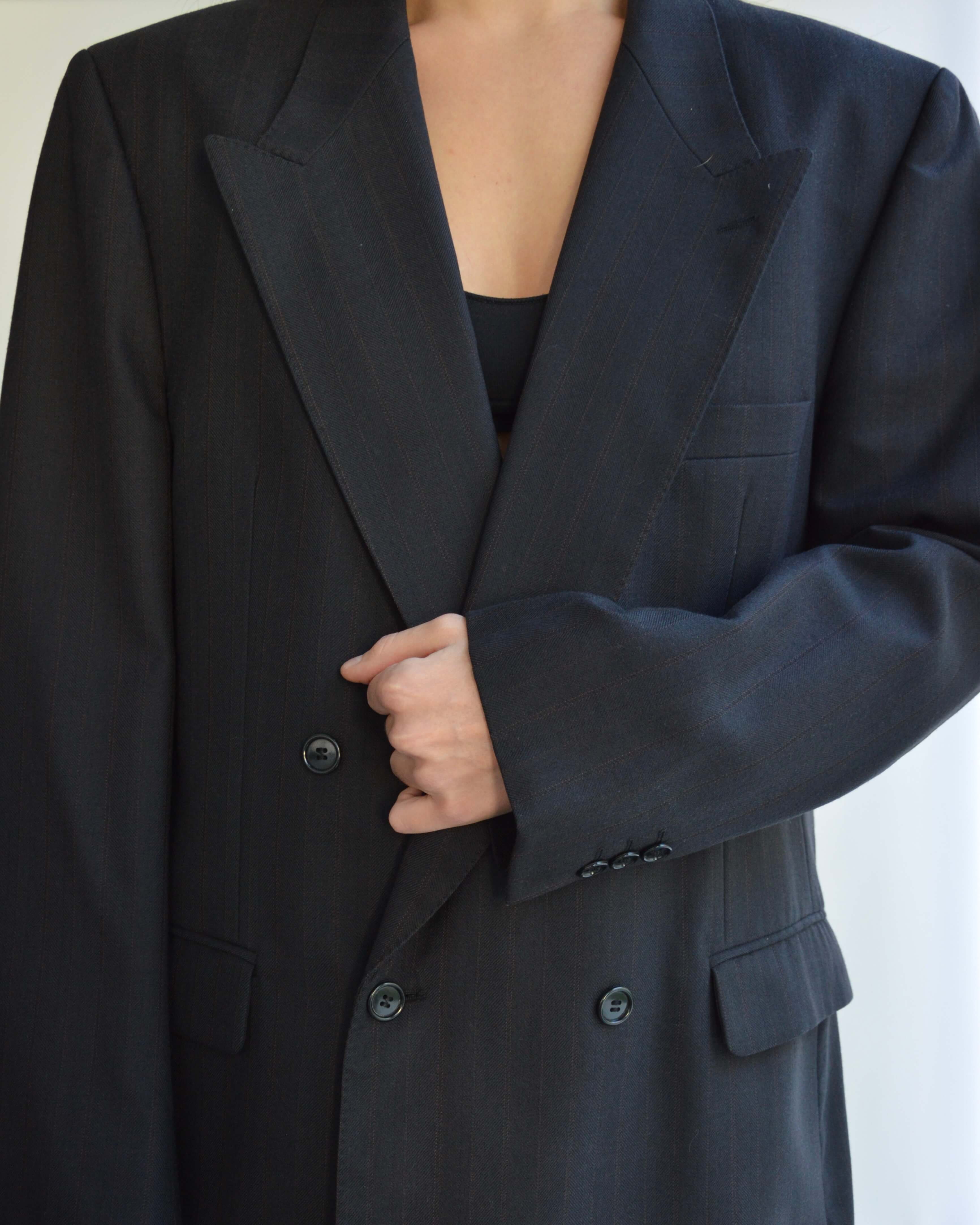 Chaqueta cruzada YSL líneas naranjas (M/XL)